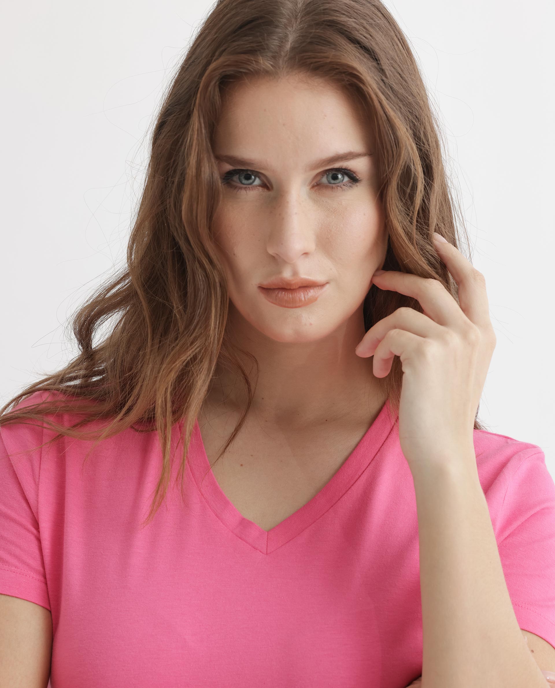 Rareism Women's Donovan Pink Cotton Crew Neck Graphic Print Regular Fit T-Shirt
