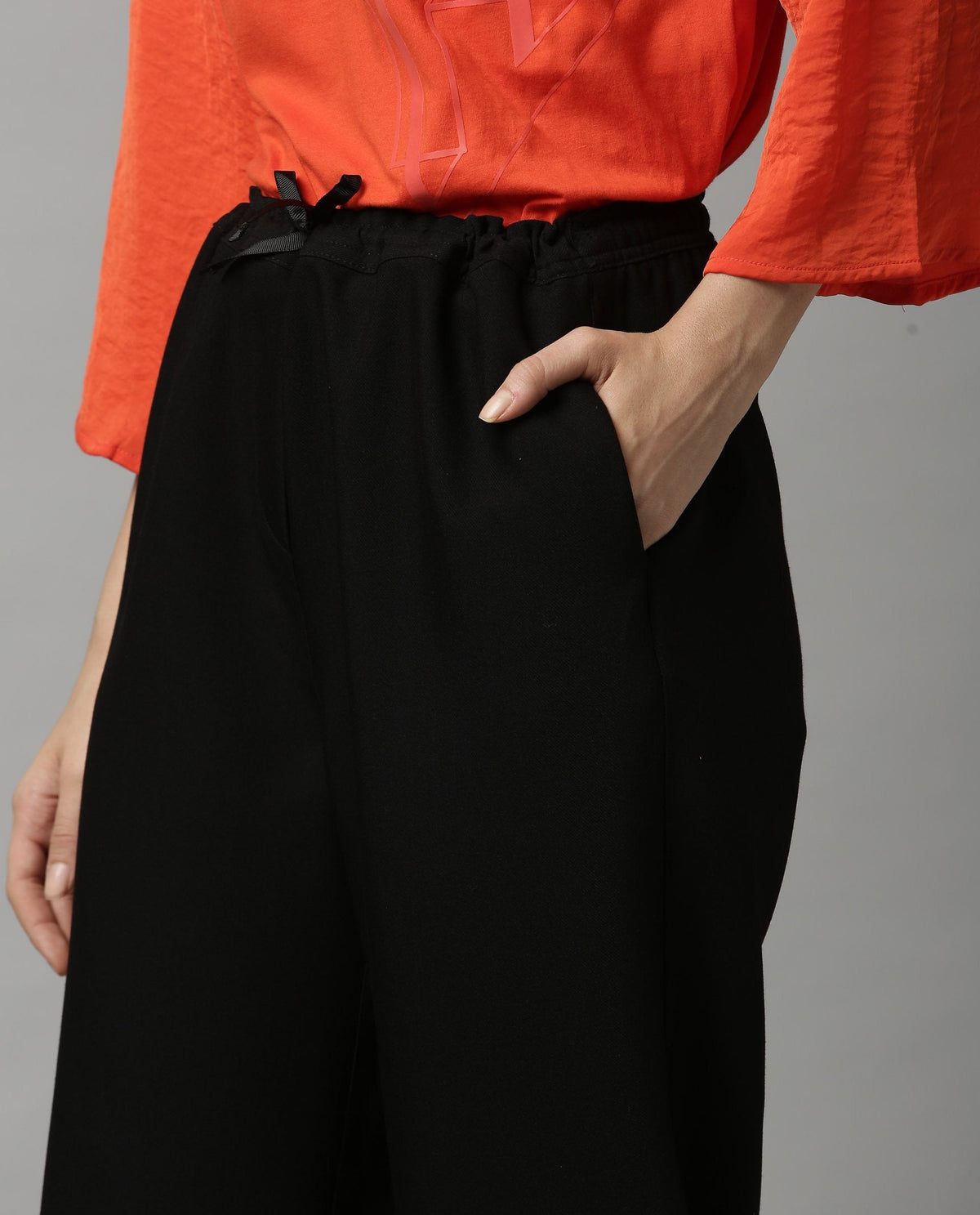 Rareism Women Delta Black Trousers Solid