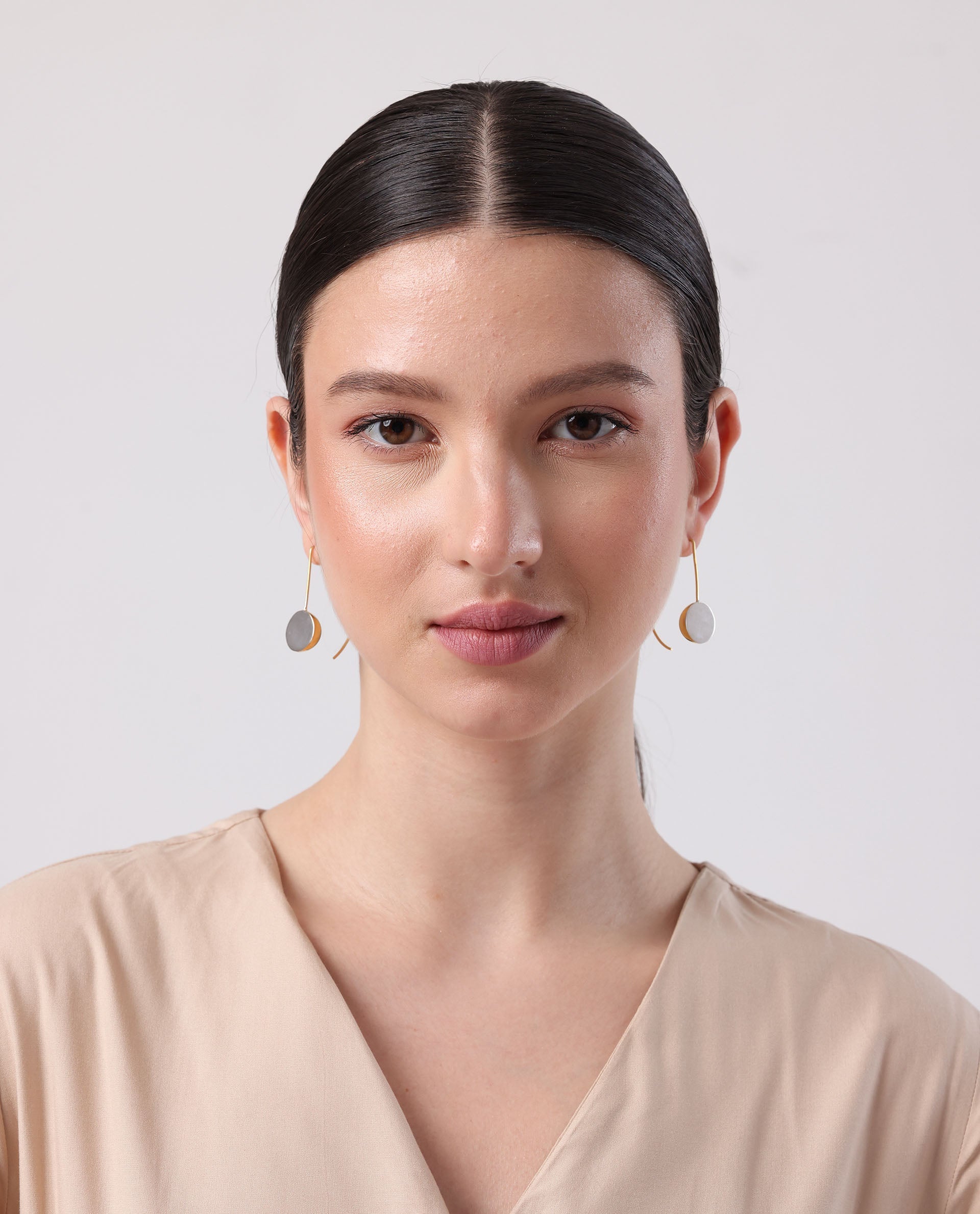 Rareism Women Drums Gold Earring