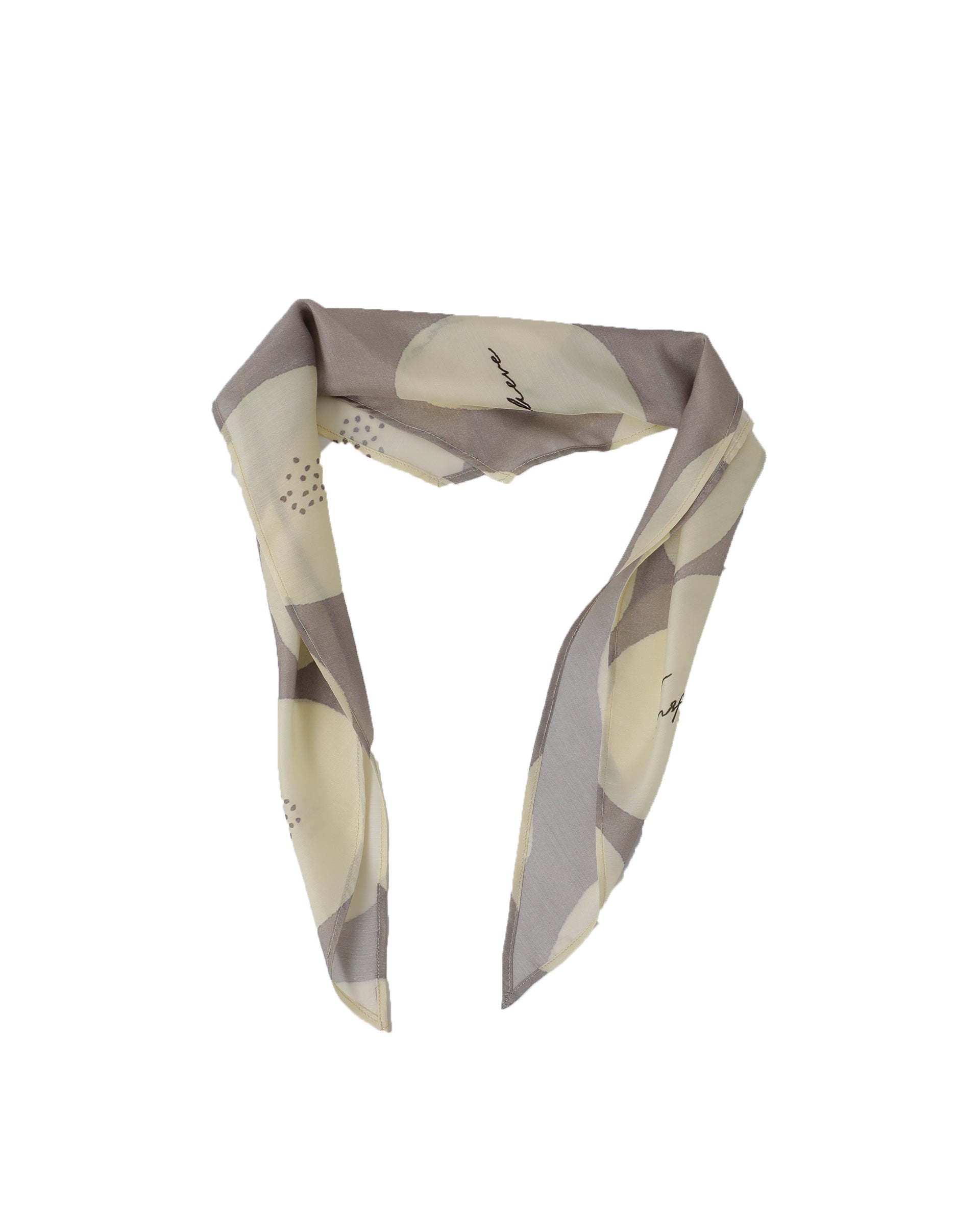 Rareism Women Darl Offwhite Scarf Cotton Silk Fabric