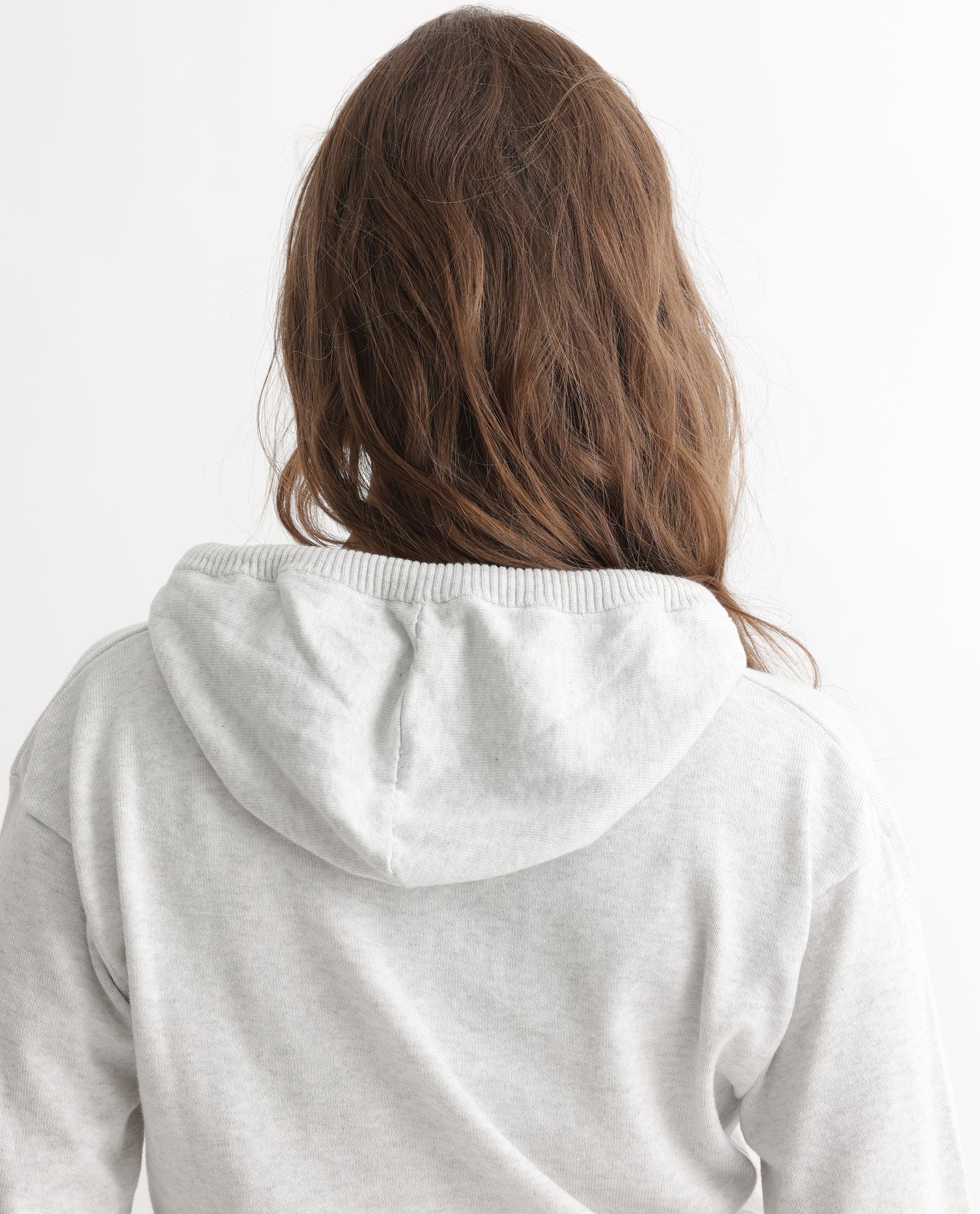 Rareism Women's Finn Sweat Offwhite Cotton Hooded Plain Relaxed Fit Sweater
