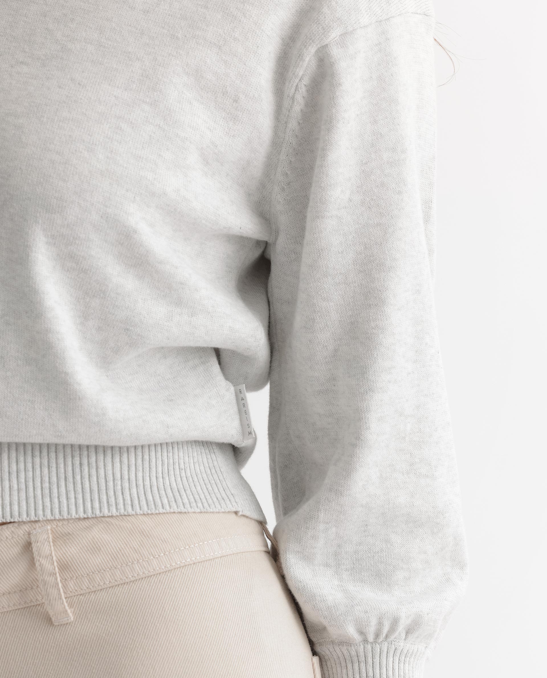 Rareism Women's Finn Sweat Offwhite Cotton Hooded Plain Relaxed Fit Sweater