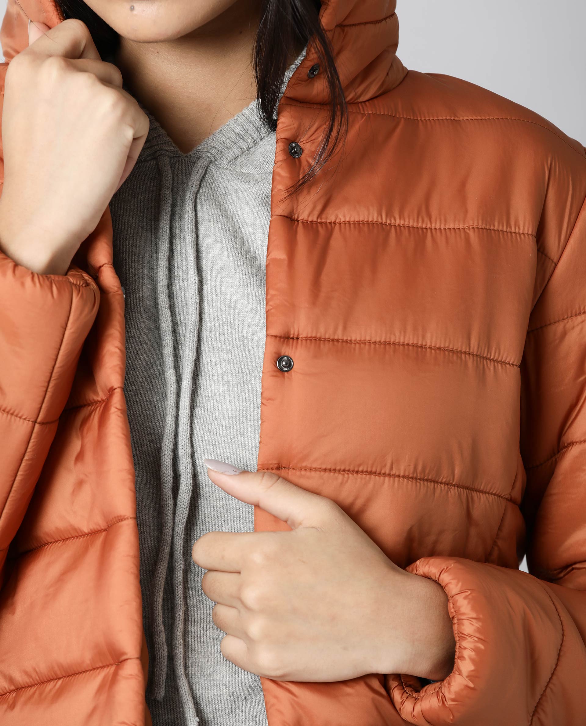 Rareism Women Mung Rust Jacket Full Sleeves Solid