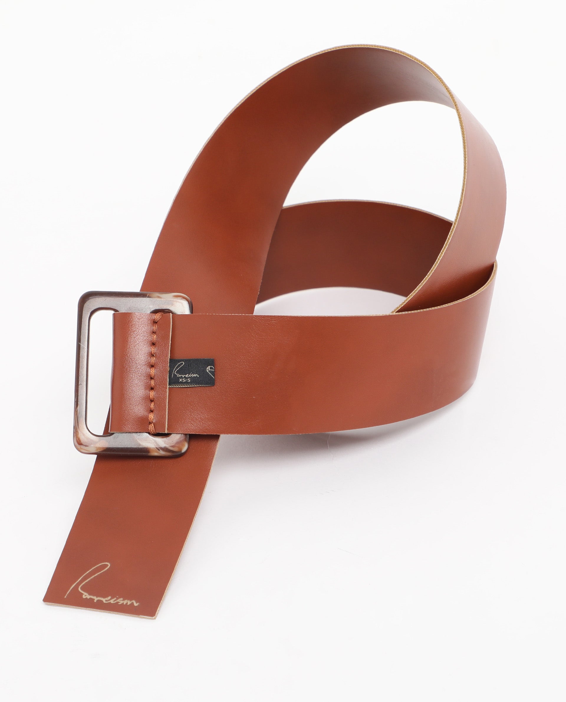 Rareism Women France Tan Solid Leather Belt