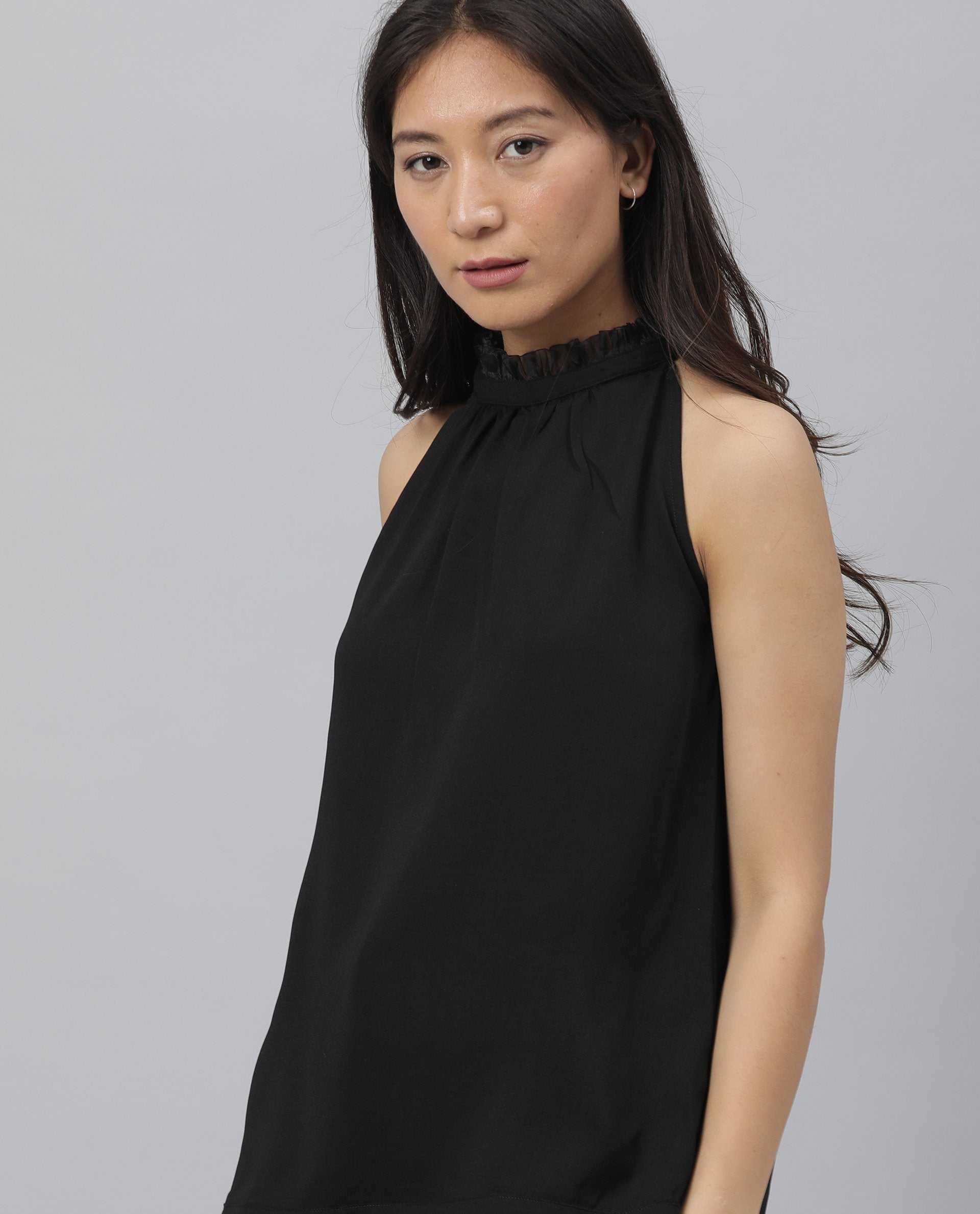 Rareism Women Gladis Black Top Sleeveless Solid