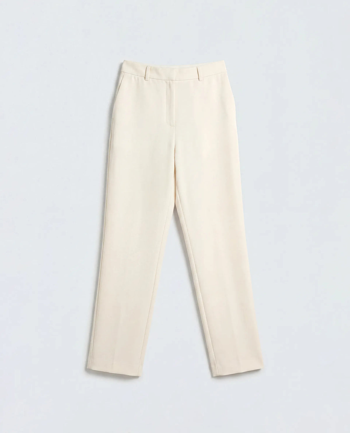 Rareism Women's Paper Off White Viscose Blend Tapered Plain Trouser