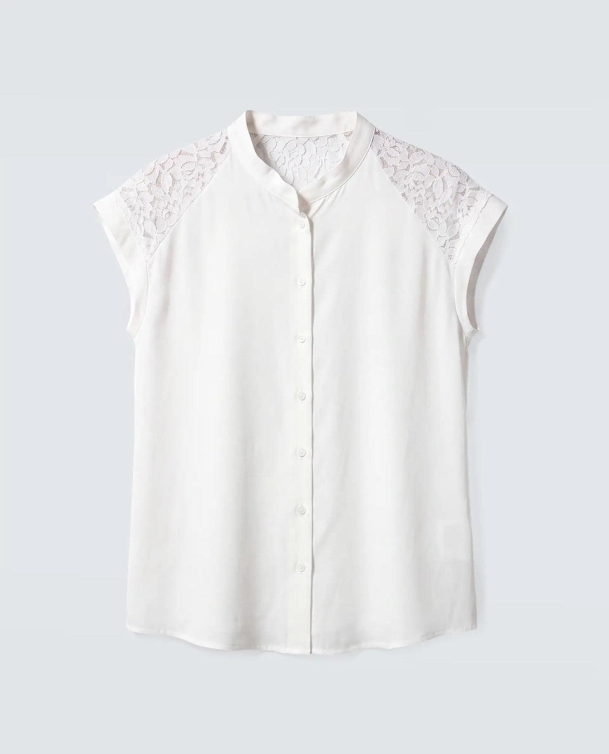 Rareism Women's Cida Off White Cotton Satin Half Sleeve Regular Fit Plain Top
