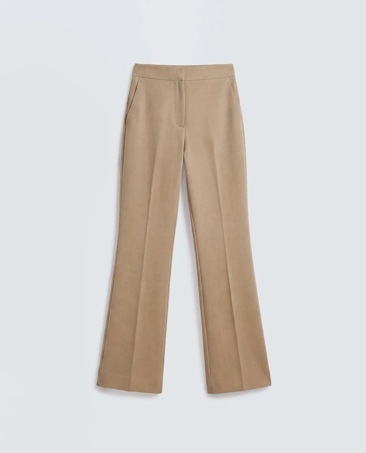 Rareism Women's Frare Khaki Viscose Bootcut Plain Trouser