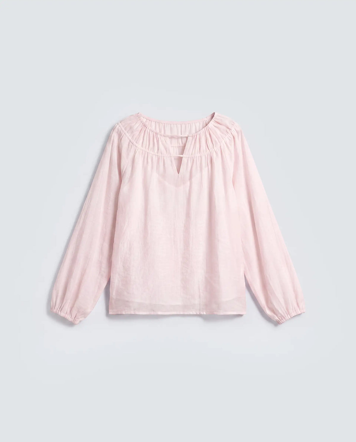 Rareism Women's Mirino Light Pink Viscose Full Sleeve Boat Neck Regular Top