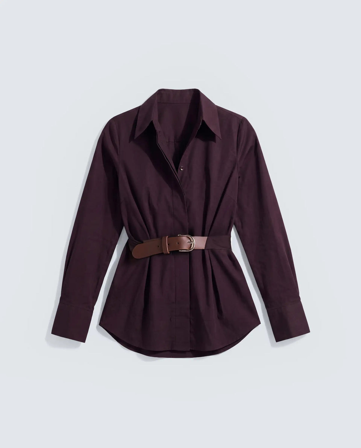 Rareism Women's Onio Brown Plain Cotton Blend Regular Long Sleeve Shirt