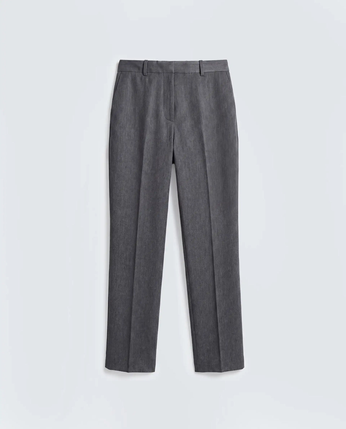 Rareism Women's Paper Grey Viscose Blend Fabric Tapered Plain Trouser