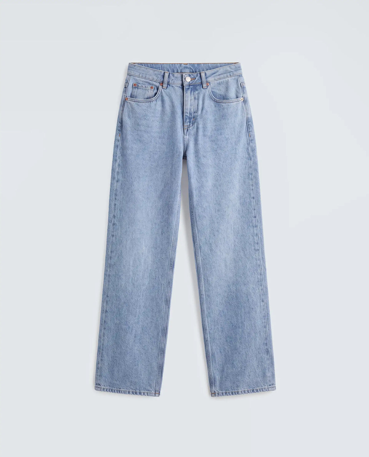 Rareism Women's Stasia Light Blue Cotton Blend Straight Fit Plain Jeans
