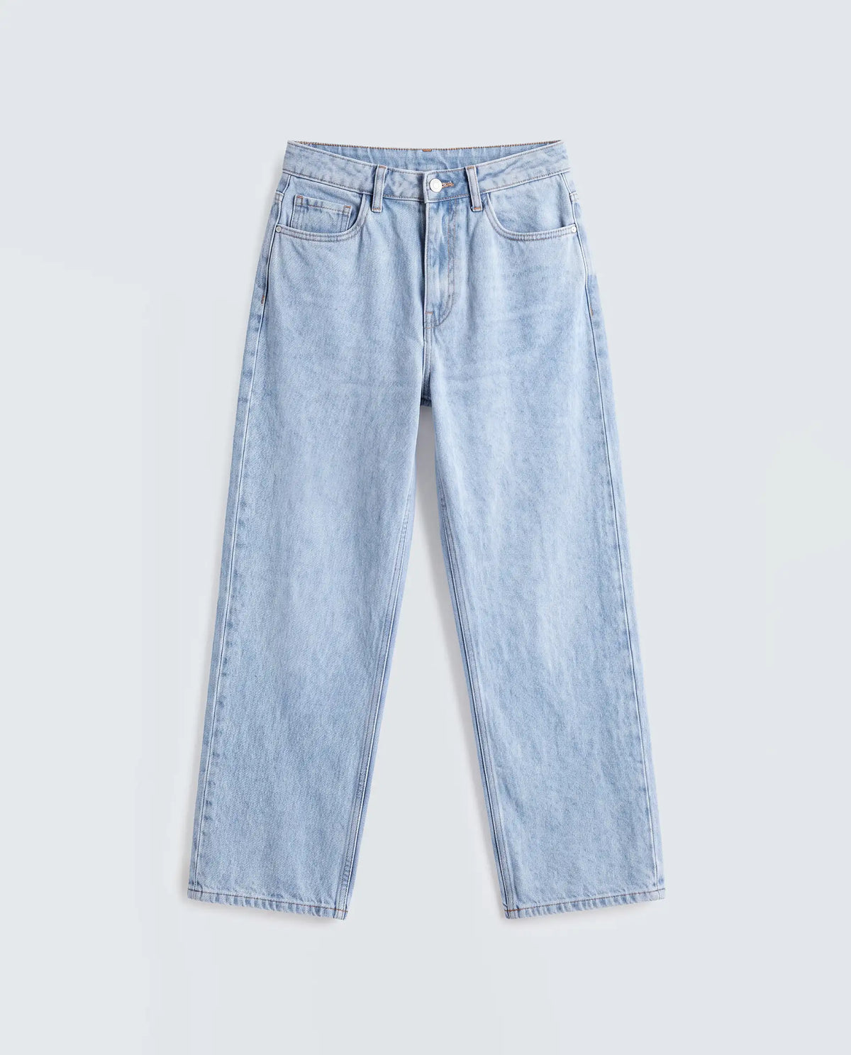 Rareism Women's Strefin Light Blue Cotton Straight Fit Plain Jeans