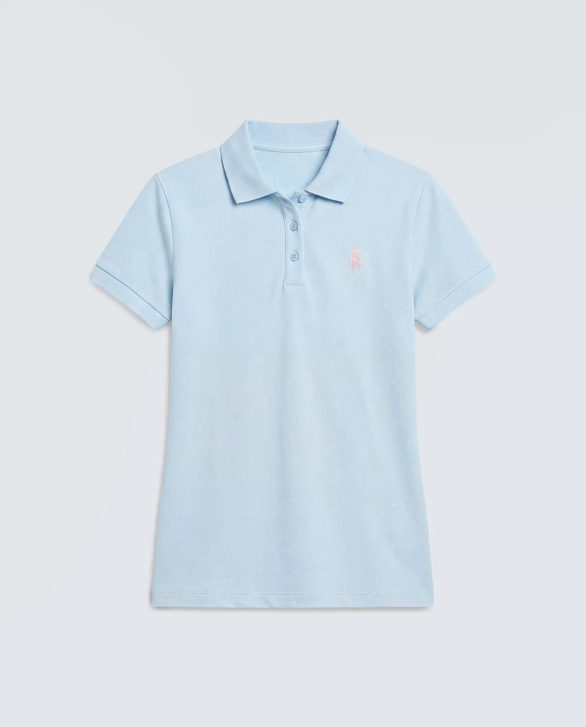 Rareism Women's Zonrad Light Blue Cotton Blend Half Sleeve Regular Fit Plain Polo