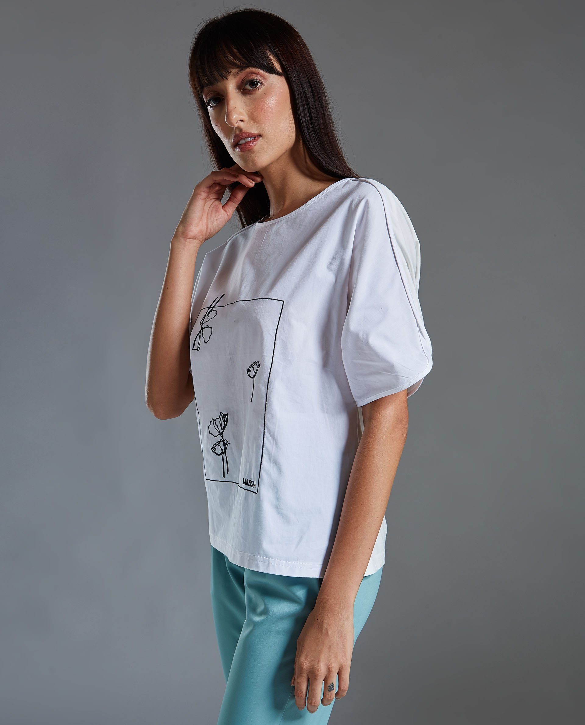 Rareism Women Hersheys White Top Short Sleeves