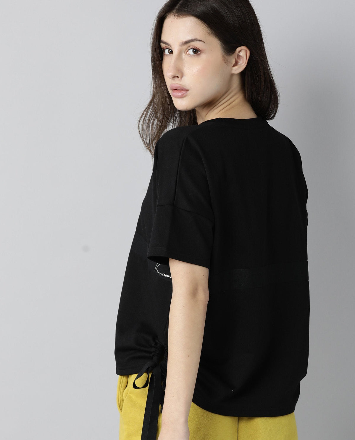 Rareism Womens Hoa Black T-Shirt Polycotton Fabric Short Sleeve Regular Fit Round Neck