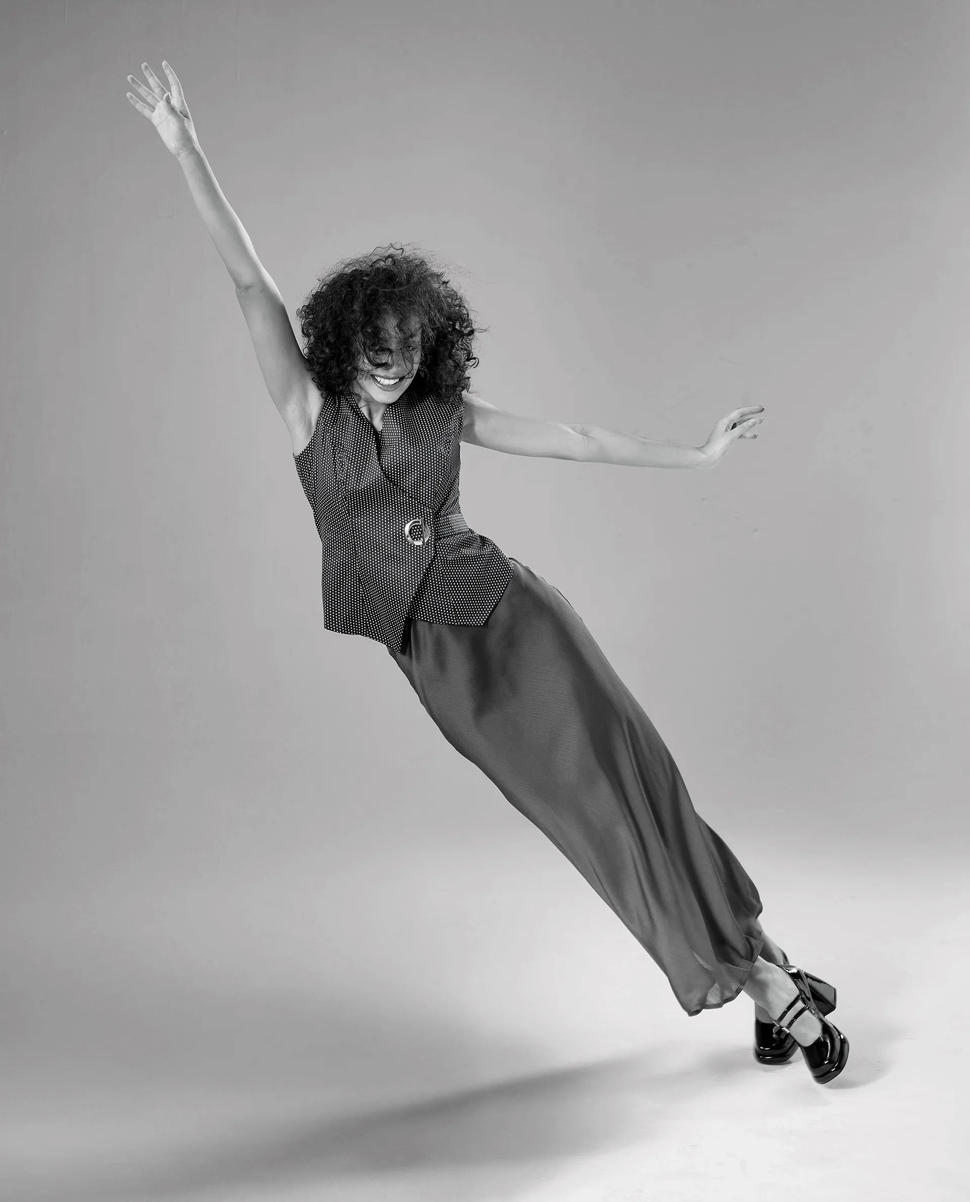 Rareism Women's Ronwolo Blue Cotton Overlap Neck Polka Print Sleeveless Regular Fit Top