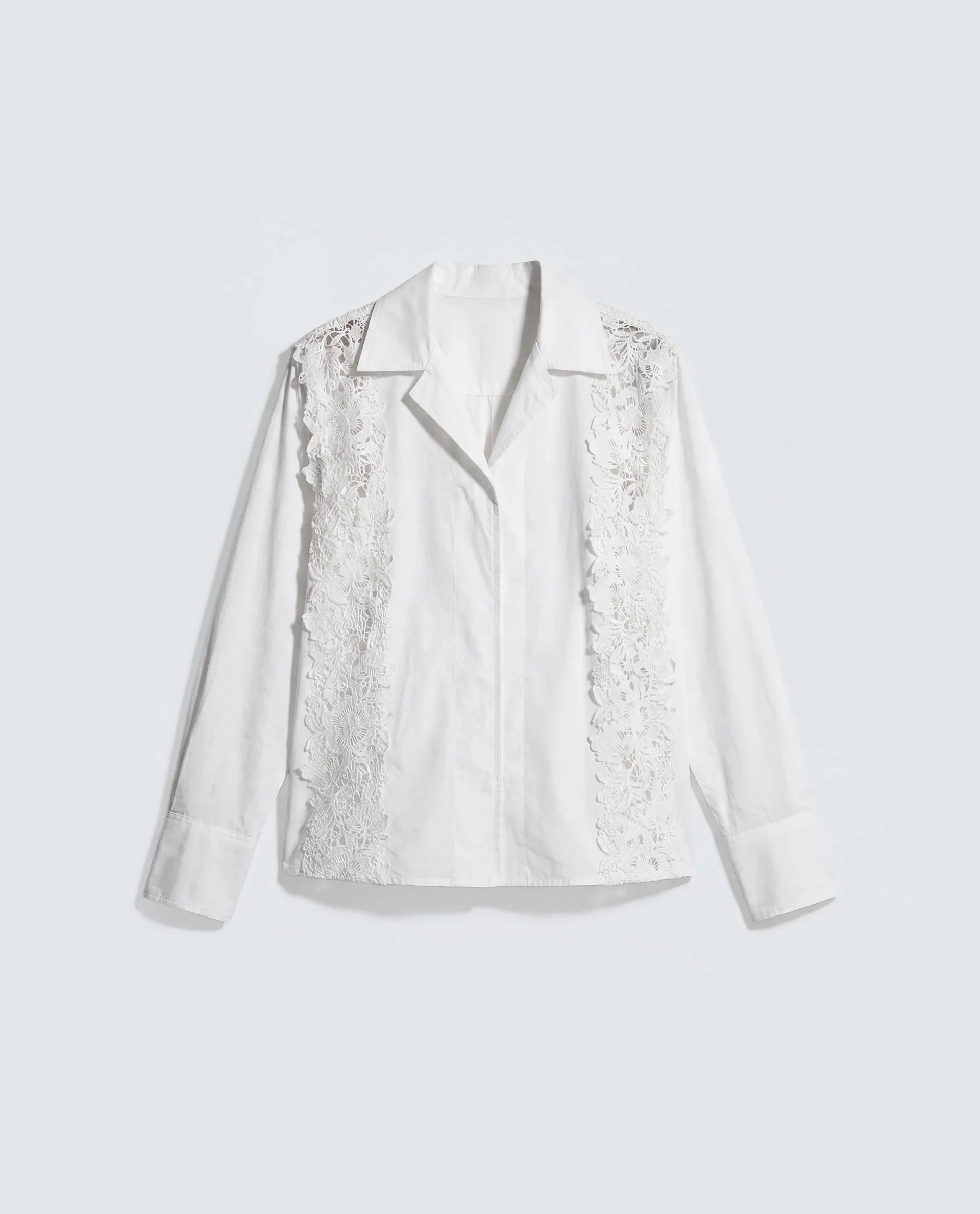 Rareism Women's Mysa-T Off White Cotton Full Sleeve Lapel Neck Relaxed Plain Shirt