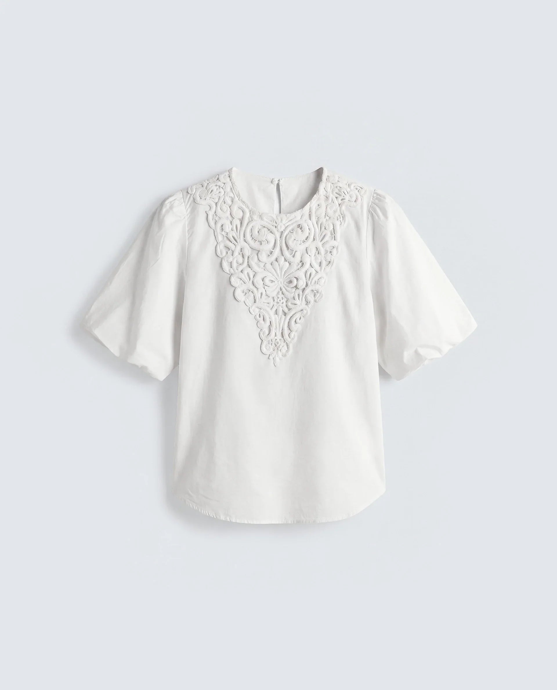 Rareism Women's Nuku White Cotton Crew Neck Relaxed Plain Top