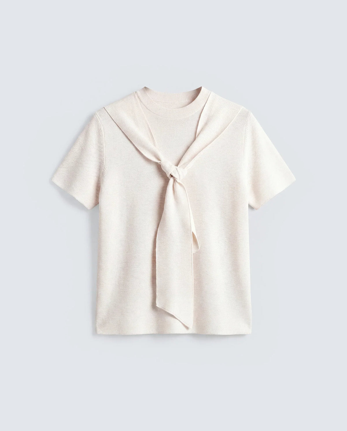Rareism Women's Sava Off White Cotton Half Sleeve Cowl Neck Regular Fit Plain Top