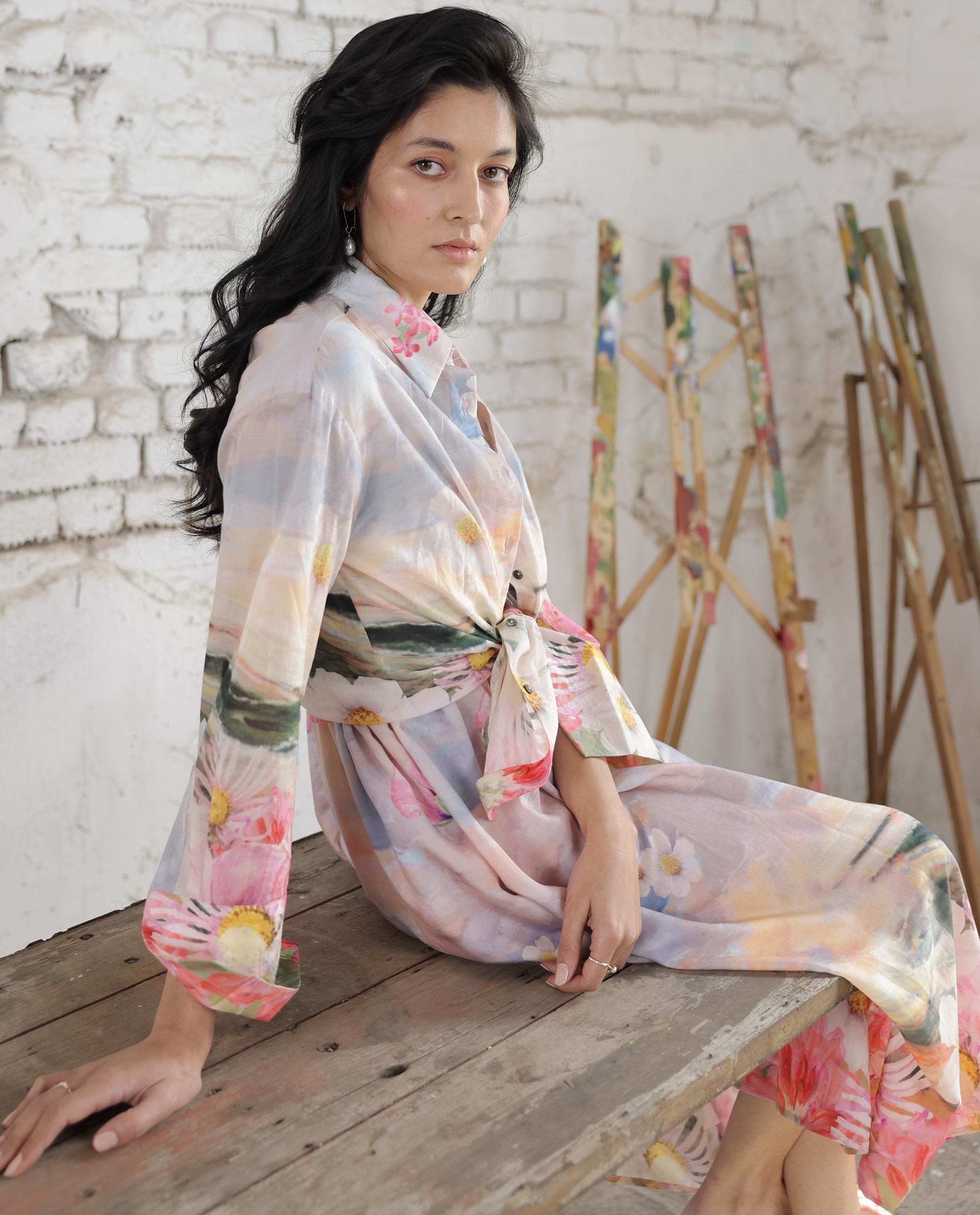 Rareism Womens Heidi Multi Dress Off Shoulder Print