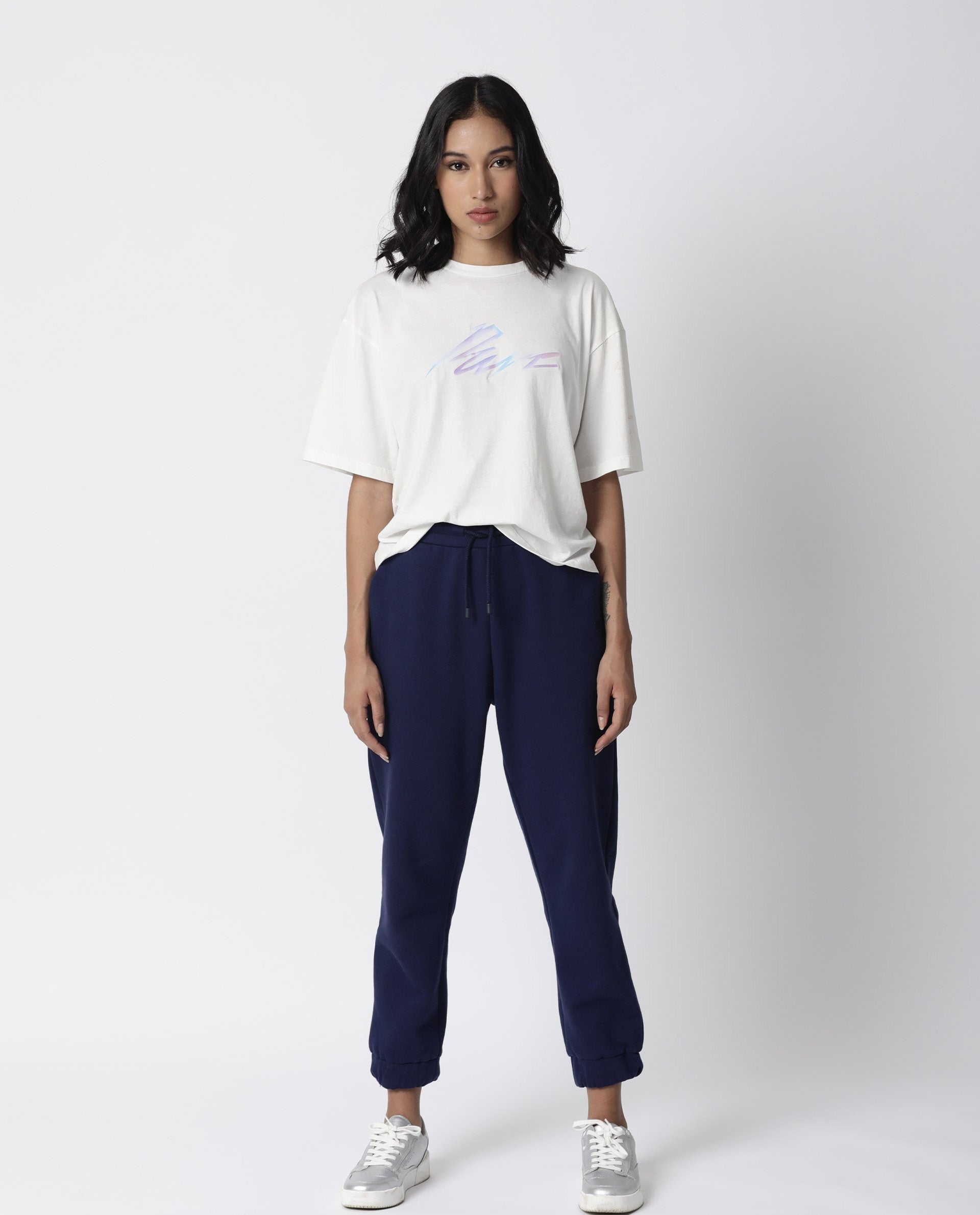 Rareism Women Niki Offwhite T-Shirt Short Sleeves