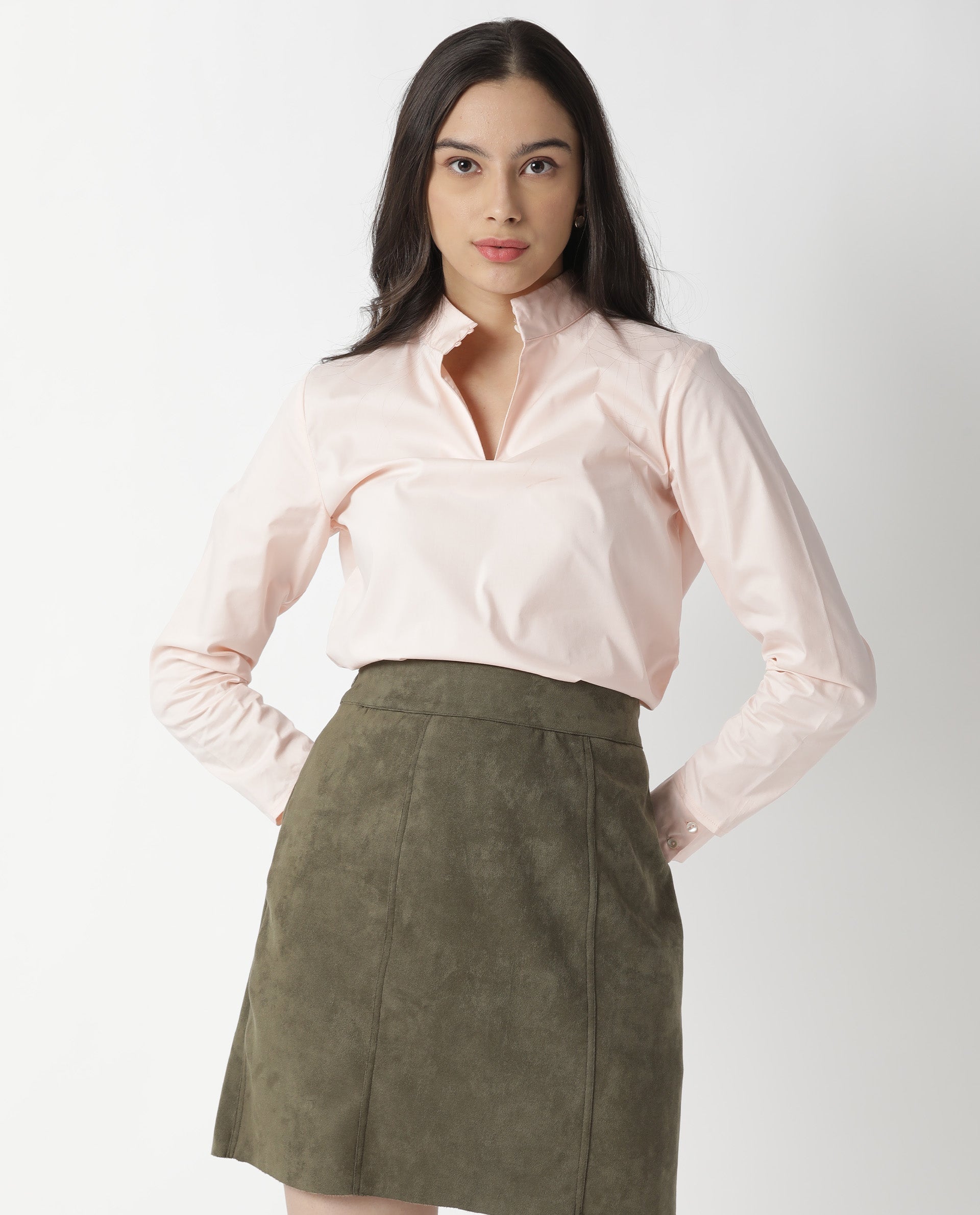 Rareism Women Float Pink Top Full Sleeves Solid