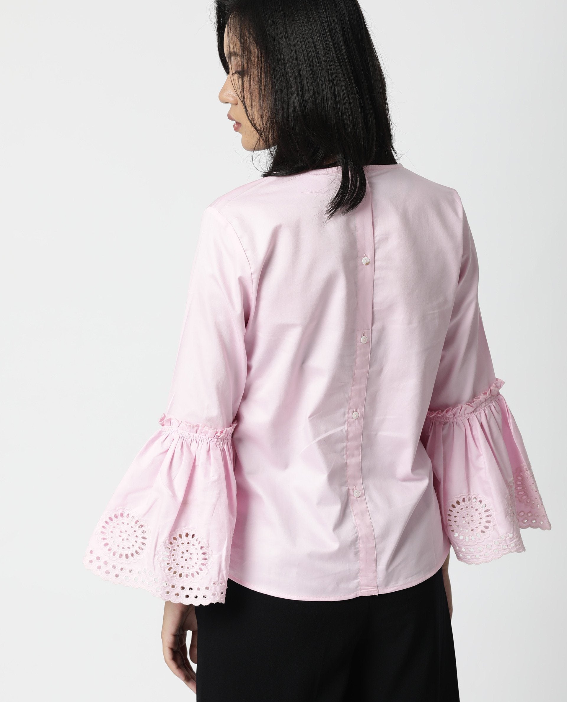Rareism Women Lord Pink Top Full Sleeves Solid