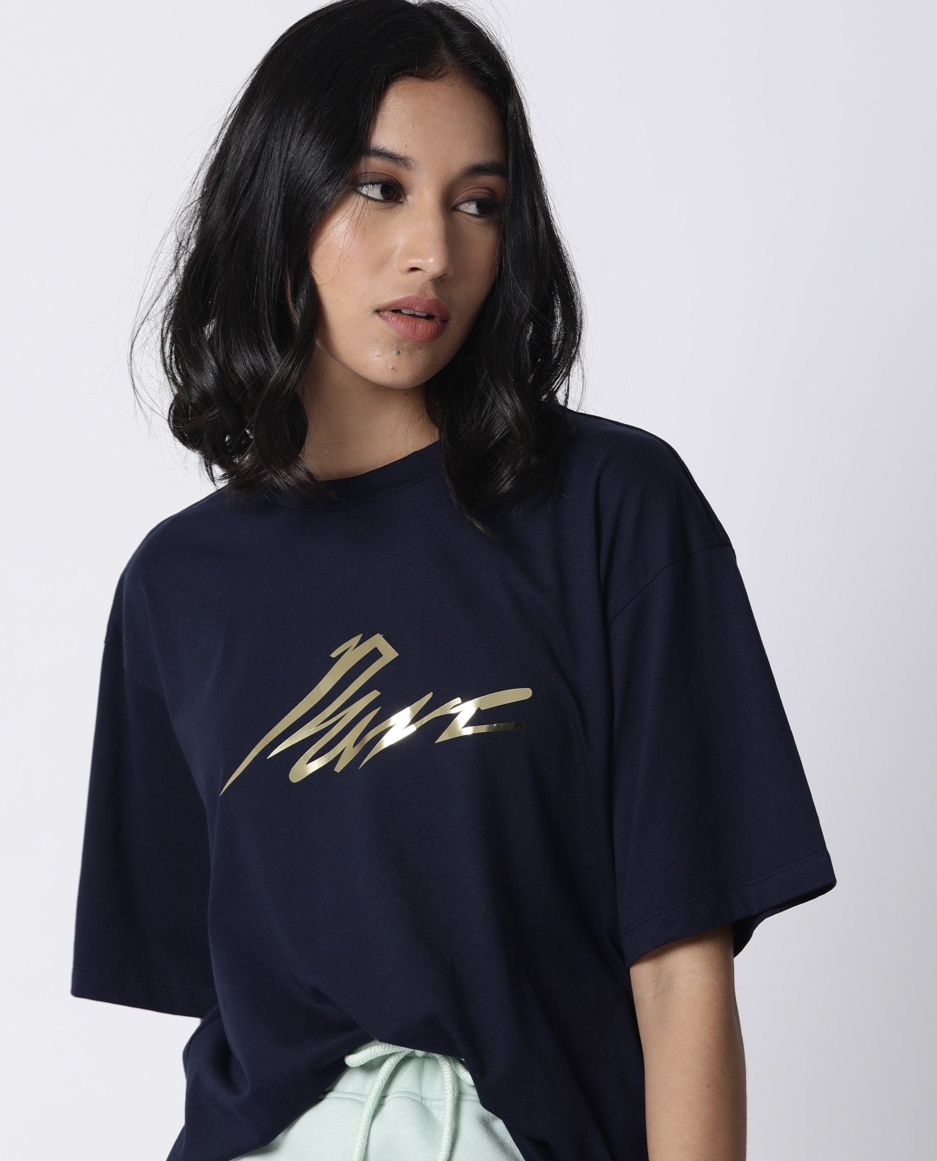 Rareism Women Niki Navy T-Shirt Short Sleeves