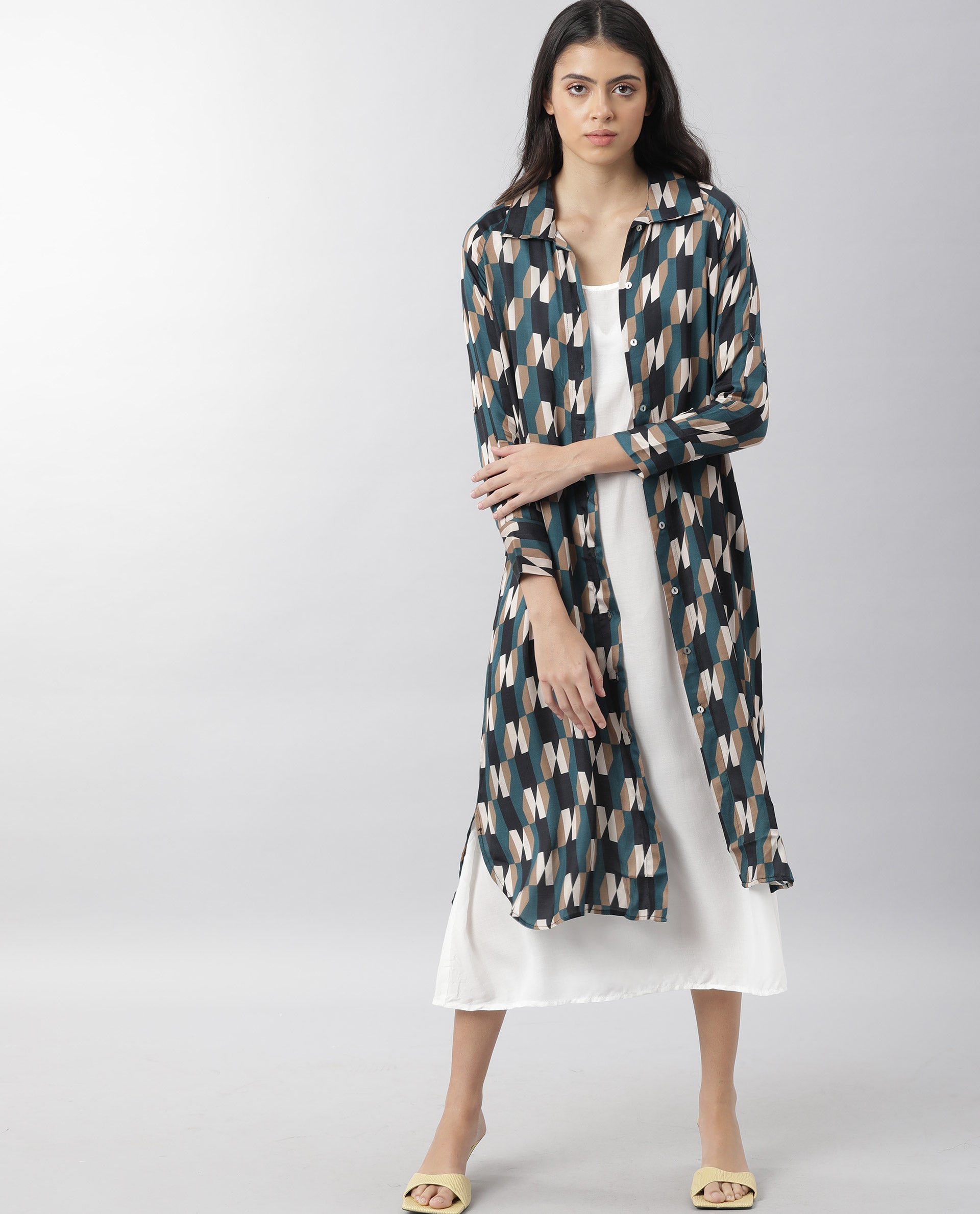 Rareism Womens Satarry Black Dress Modal Fabric Regular Fit Full Sleeve Collared Neck