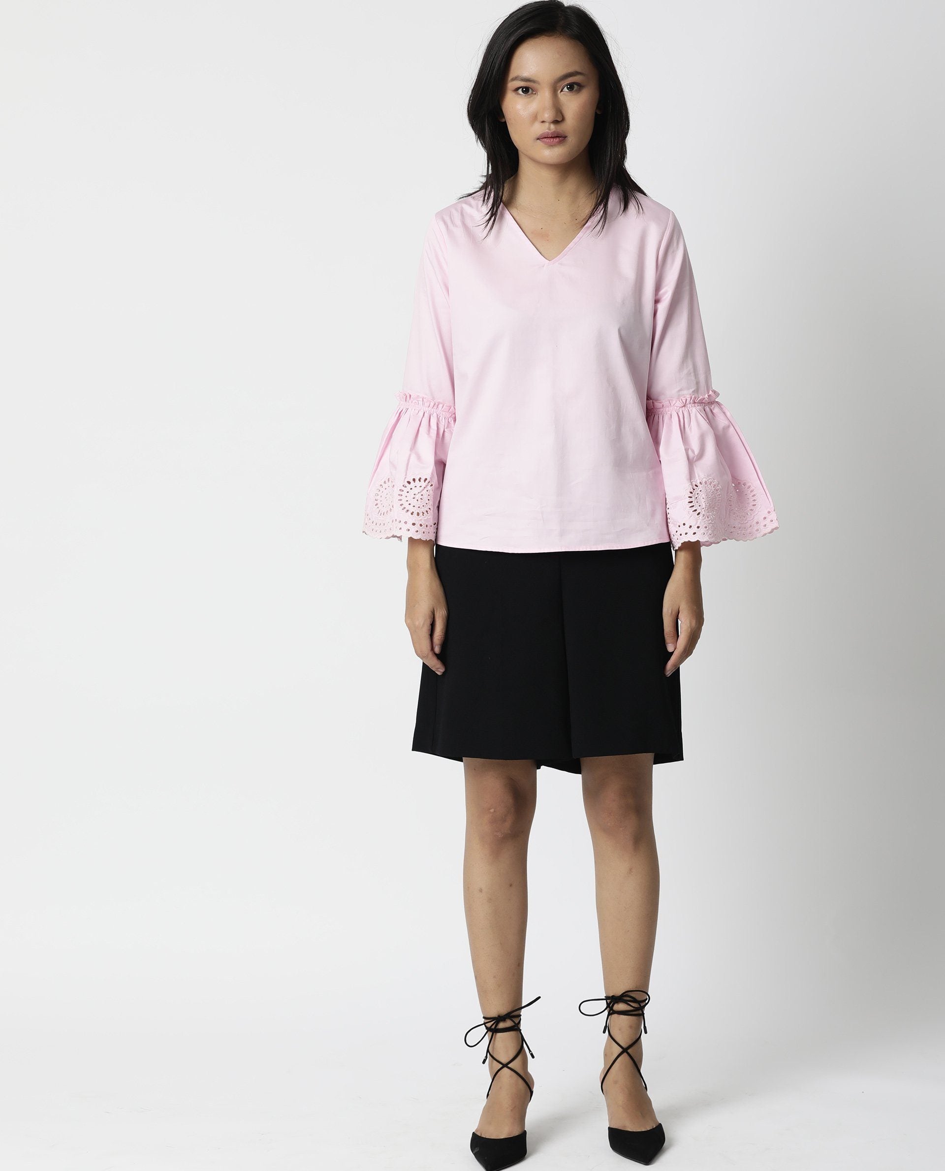 Rareism Women Lord Pink Top Full Sleeves Solid