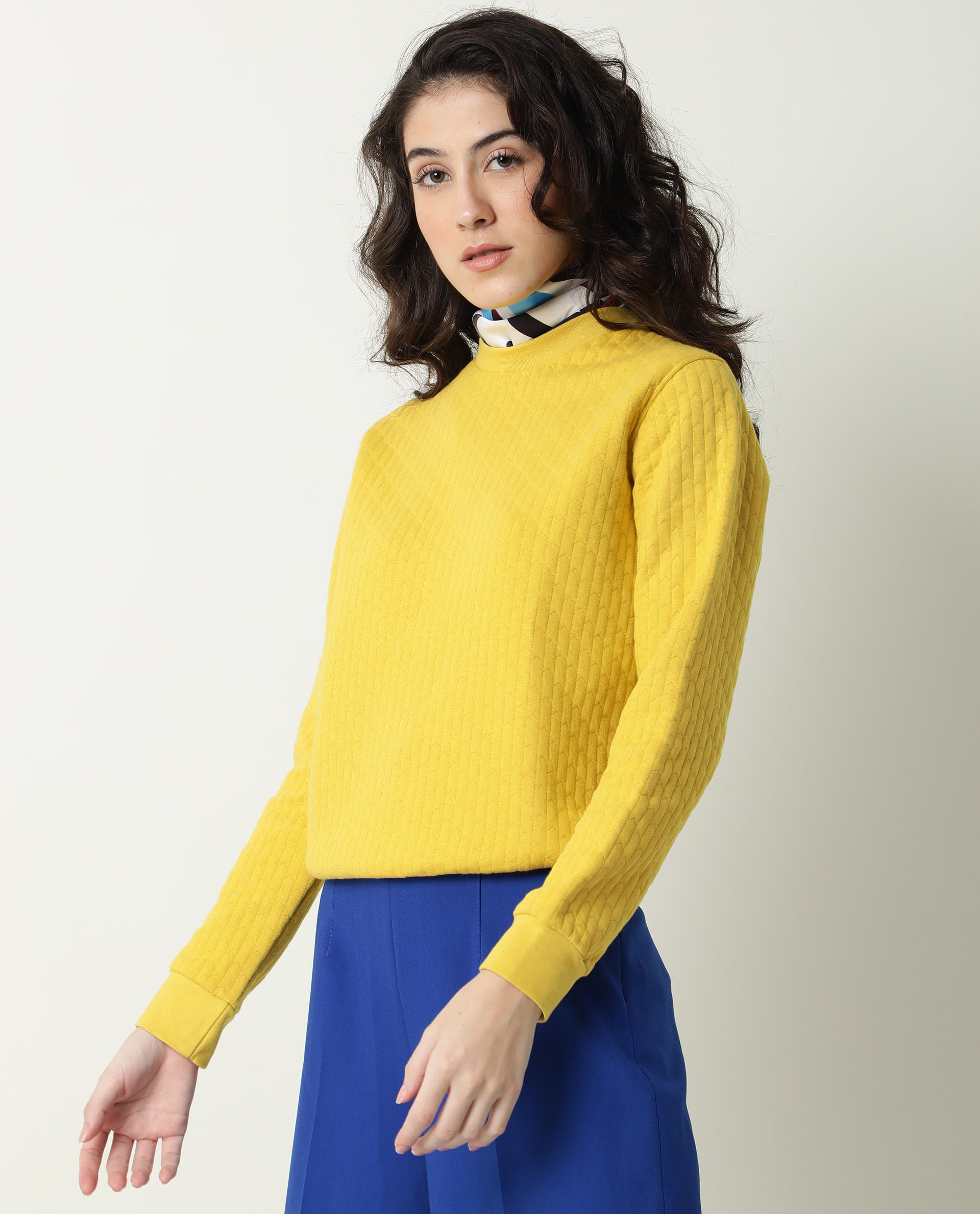 Rareism Women Sid Yellow Sweatshirt Solid