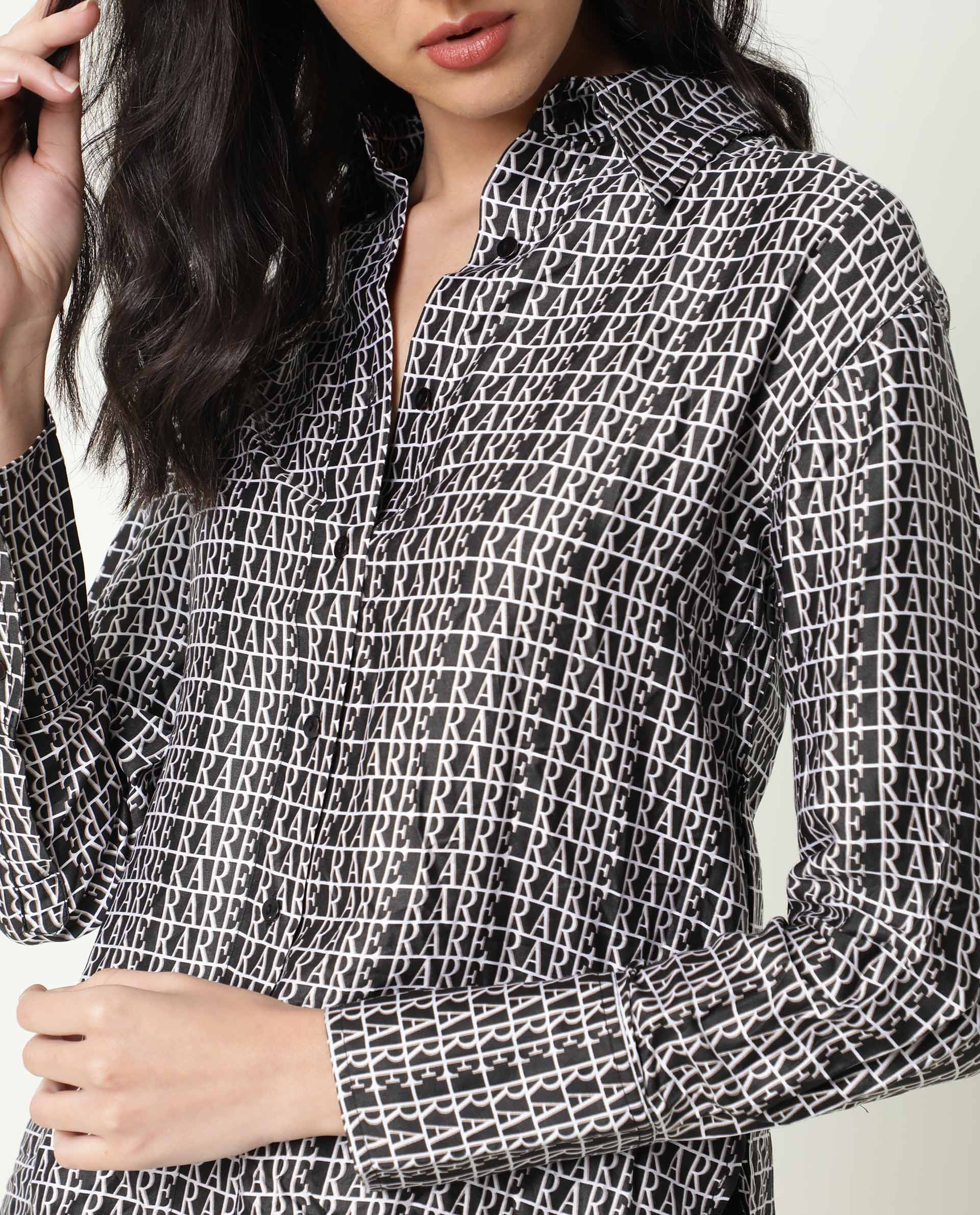 Rareism Womens Niko Black Top Modal Satin Fabric Loose Fit Sleeveless Collared Neck