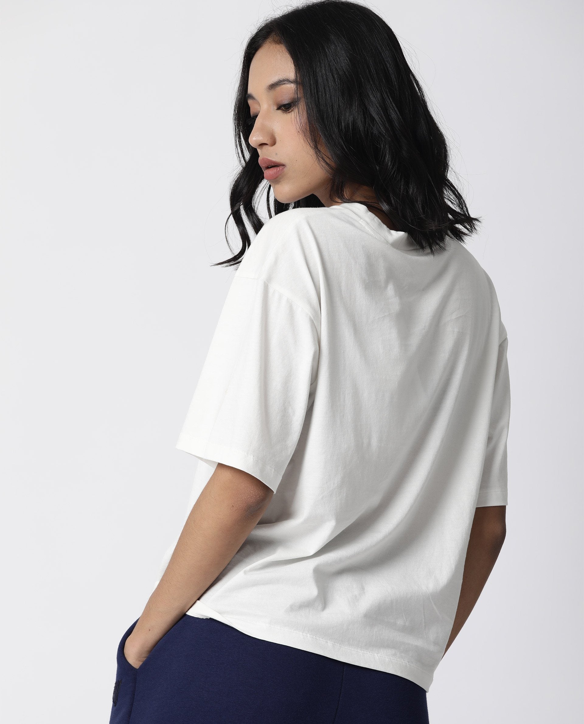 Rareism Women Niki Offwhite T-Shirt Short Sleeves