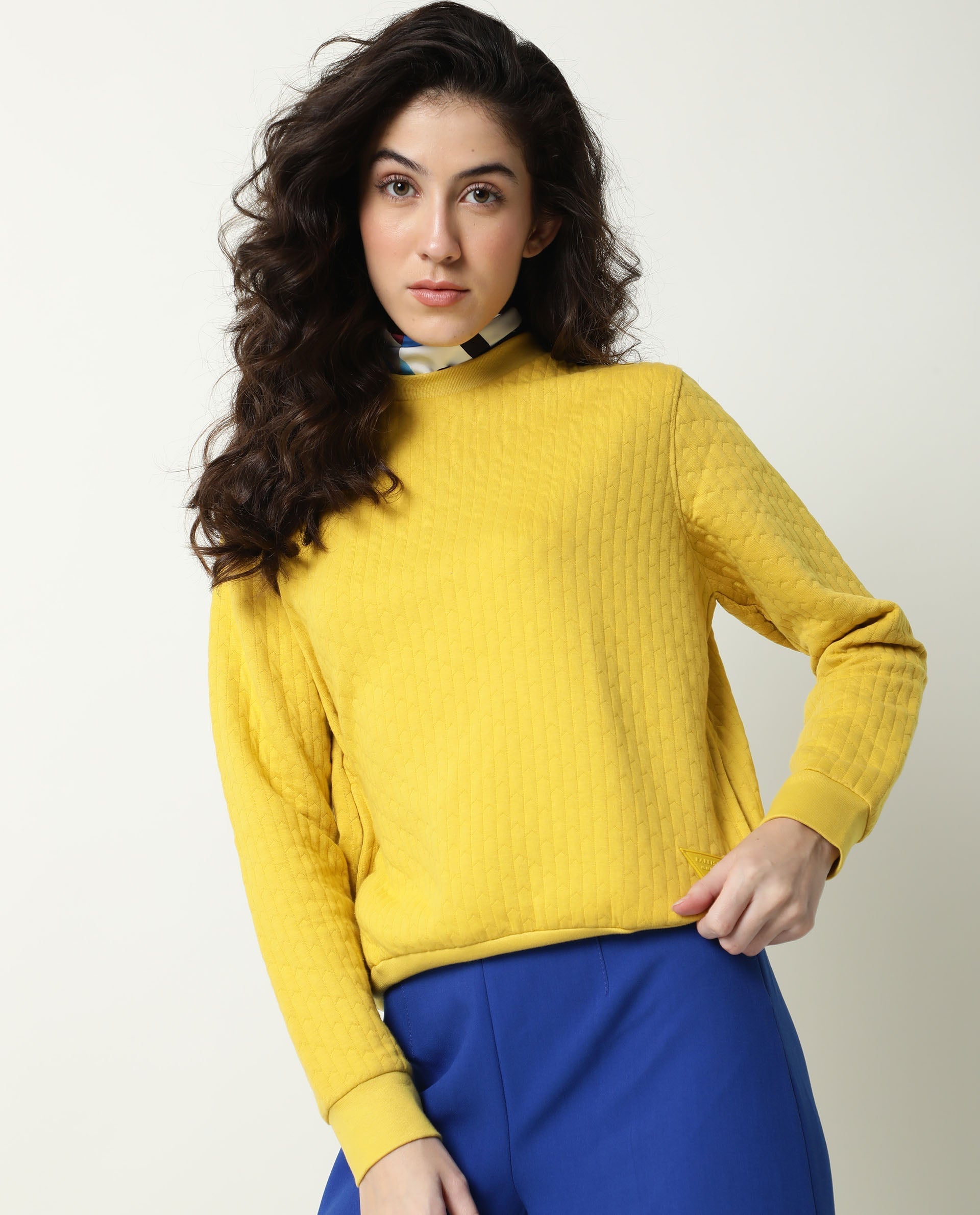 Rareism Women Sid Yellow Sweatshirt Solid