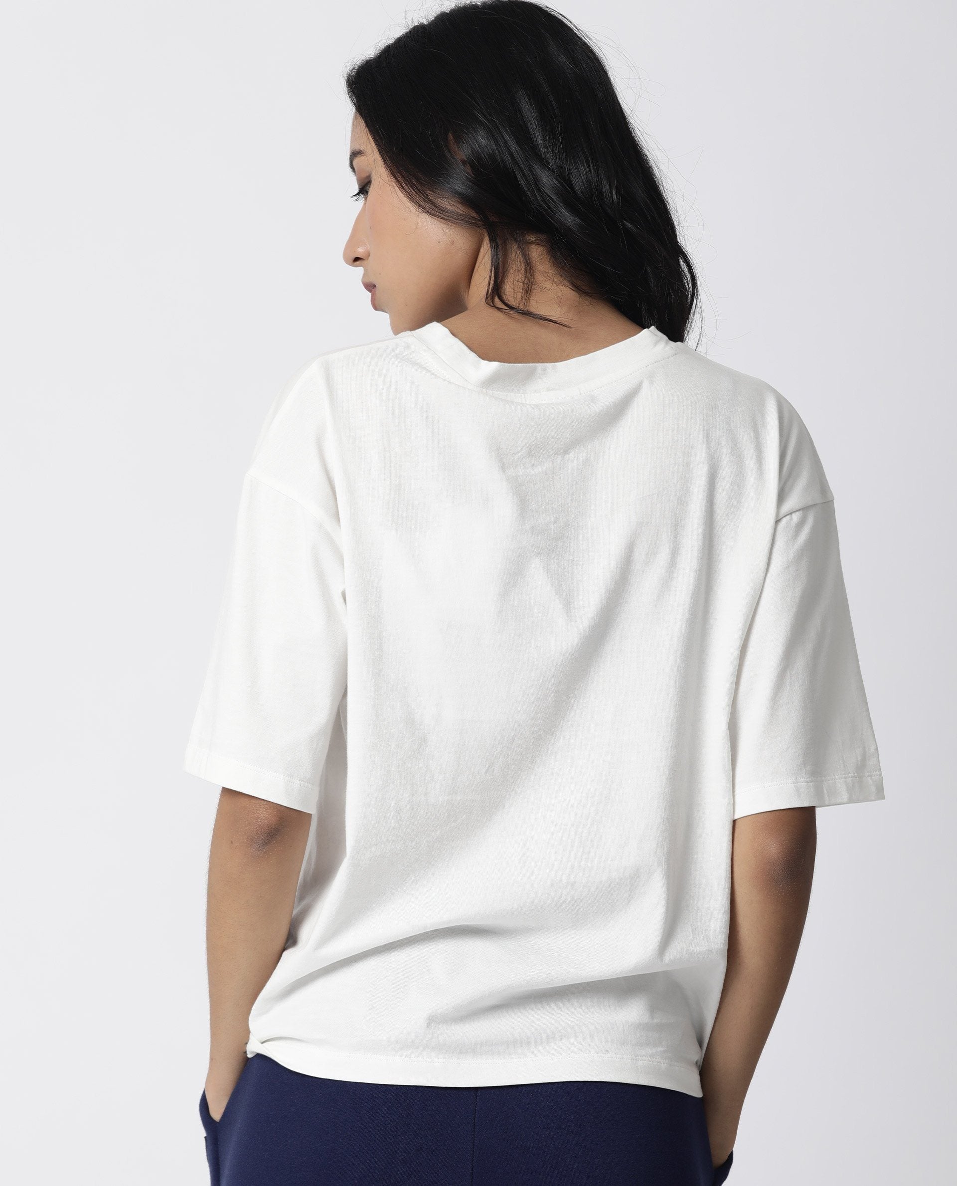Rareism Women Niki Offwhite T-Shirt Short Sleeves