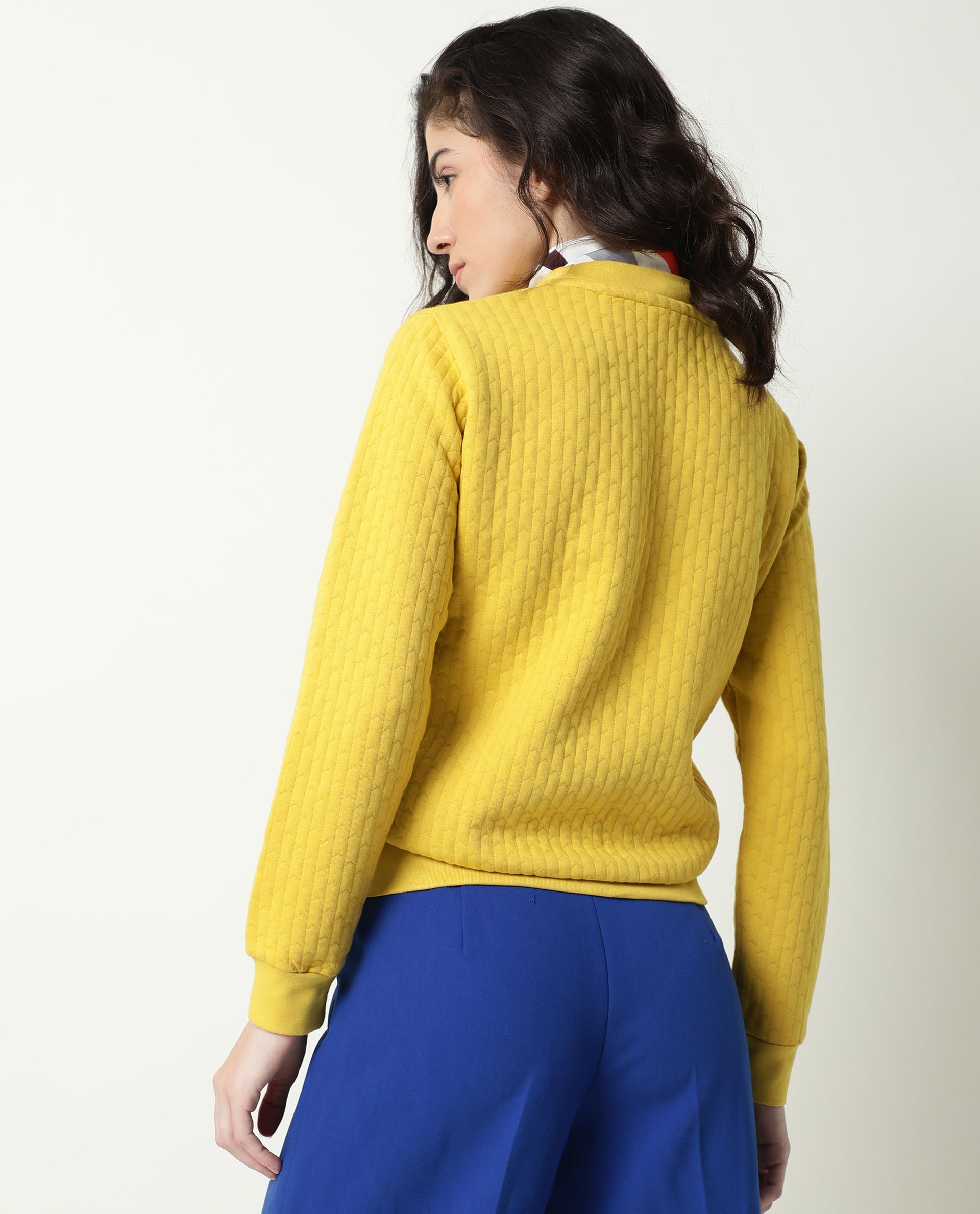 Rareism Women Sid Yellow Sweatshirt Solid