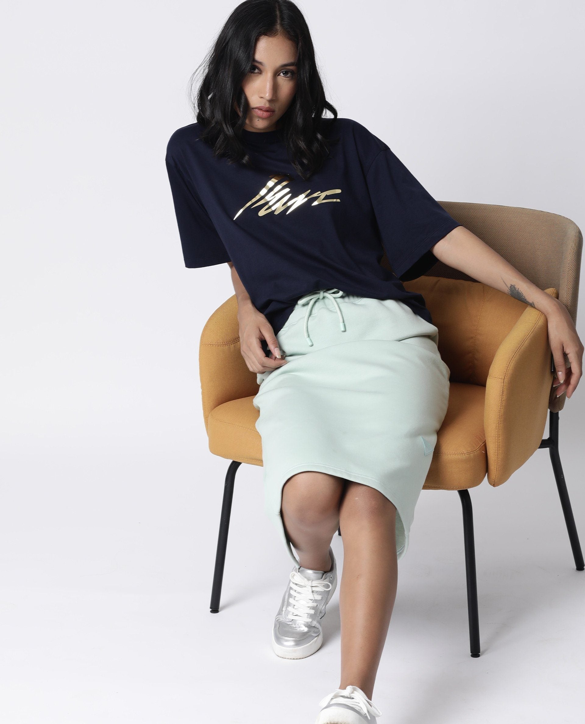 Rareism Women Niki Navy T-Shirt Short Sleeves