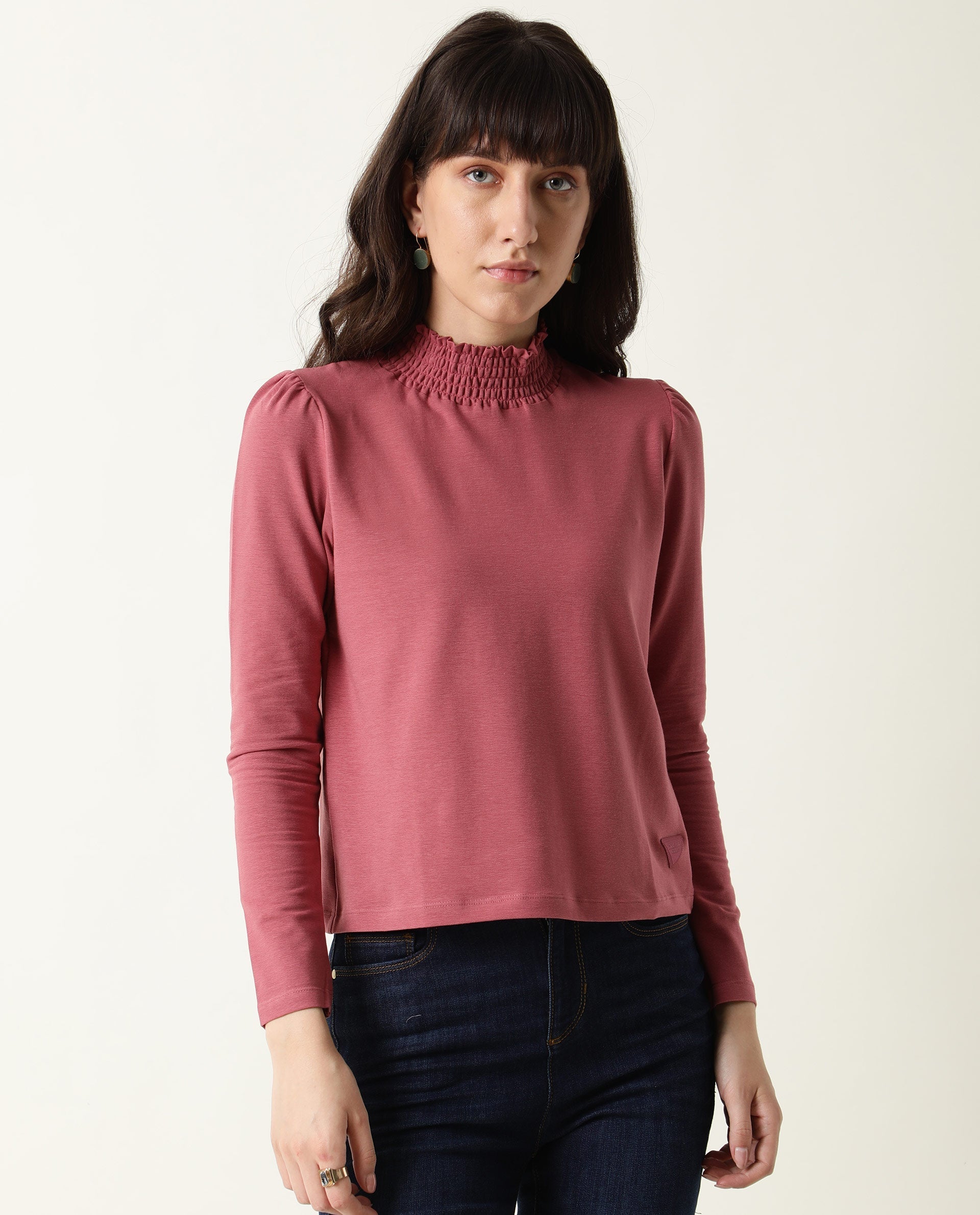 Rareism Women Spinny Pink T-Shirt Full Sleeves