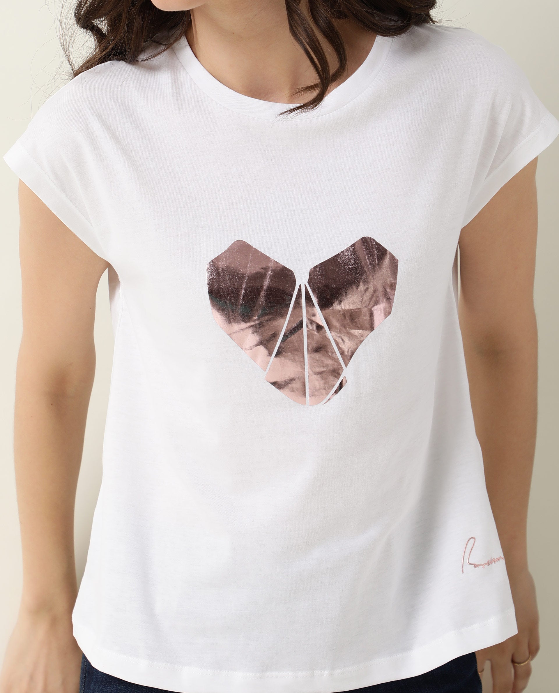 Rareism Womens Baga White T-Shirt Cotton Fabric Crew Neck Short Sleeve