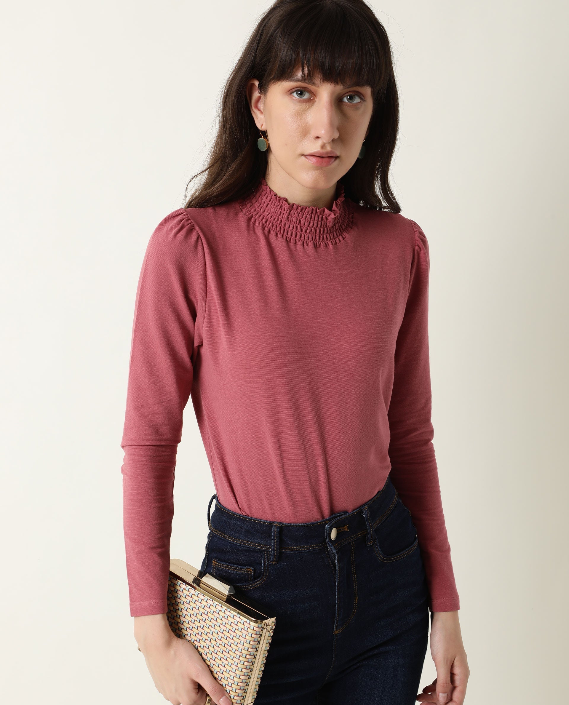 Rareism Women Spinny Pink T-Shirt Full Sleeves