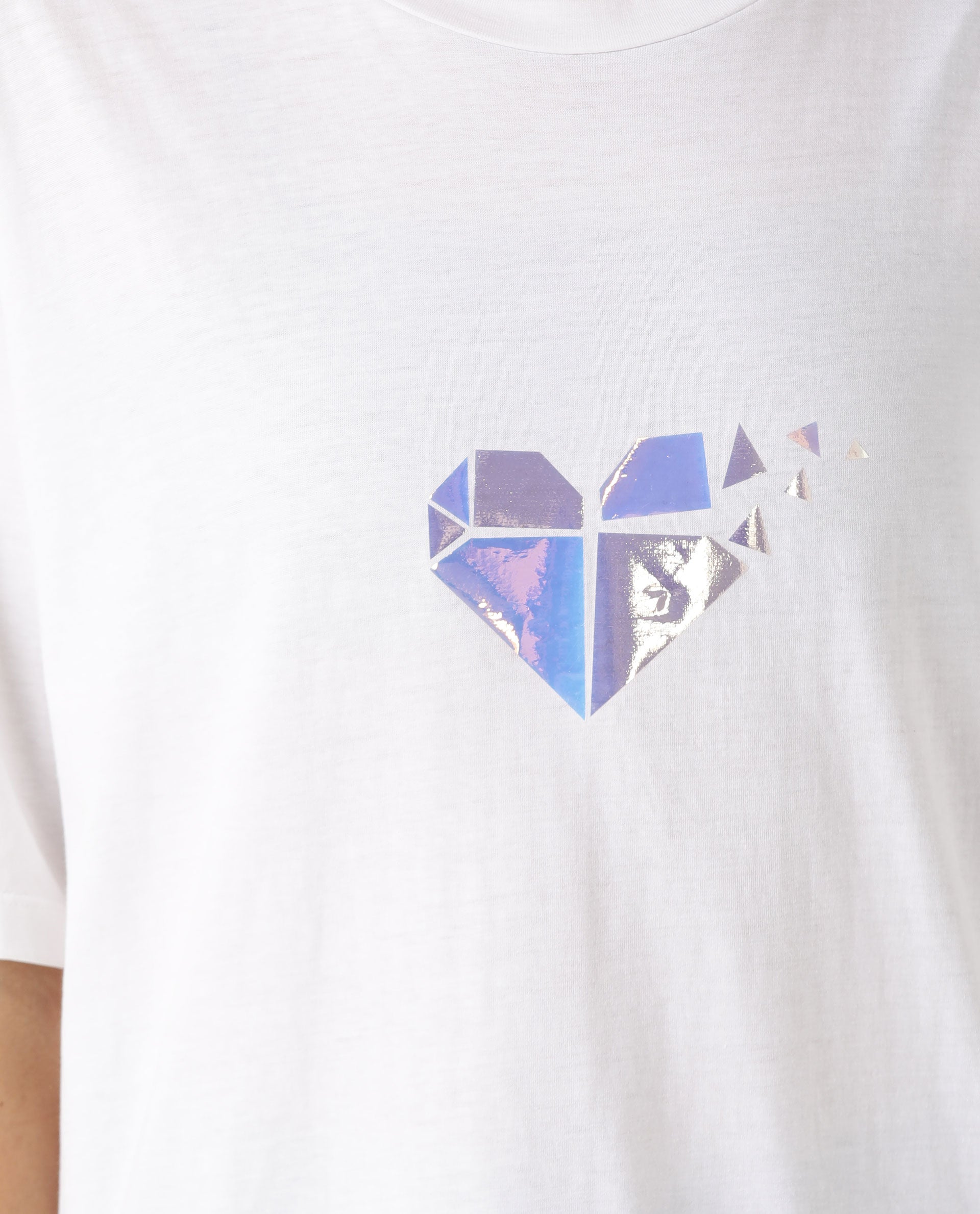 Rareism Womens Nat White T-Shirt Cotton Fabric Regular Fit Half Sleeve Round Neck