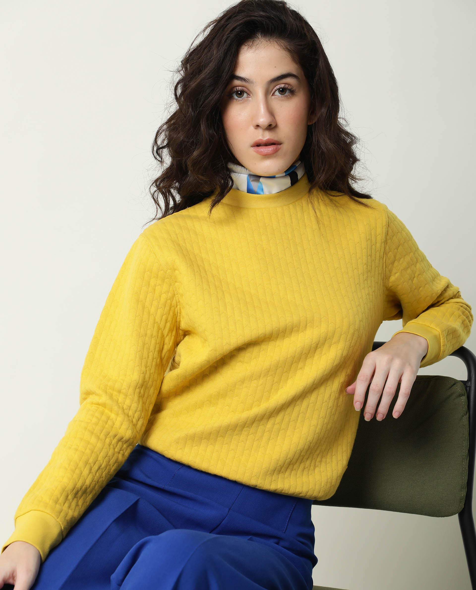 Rareism Women Sid Yellow Sweatshirt Solid
