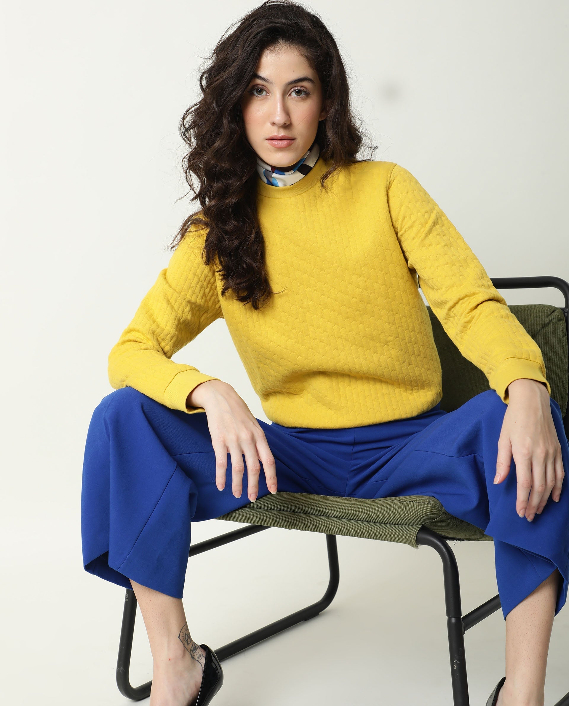 Rareism Women Sid Yellow Sweatshirt Solid