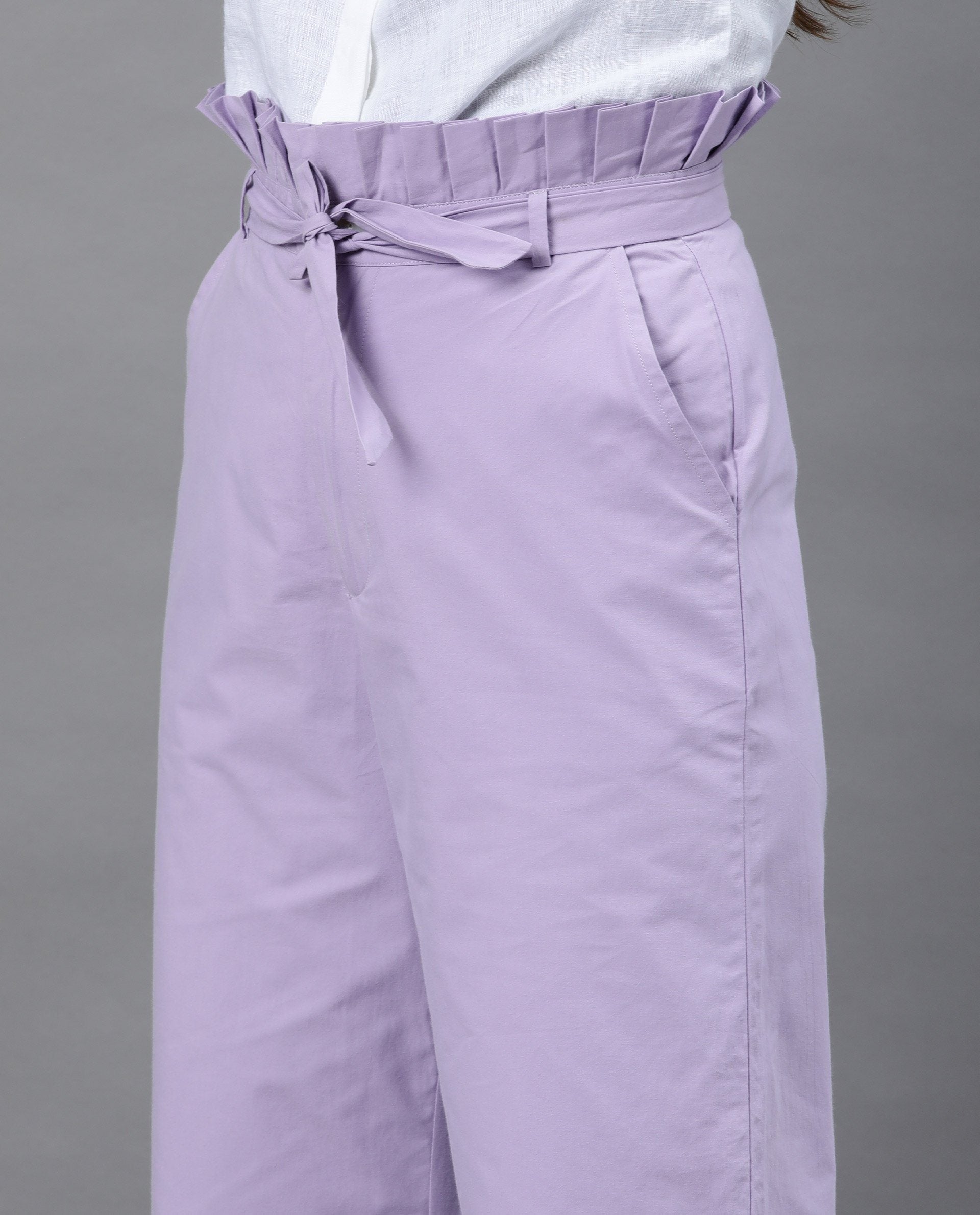 Rareism Women Scalap Purple Trousers Solid