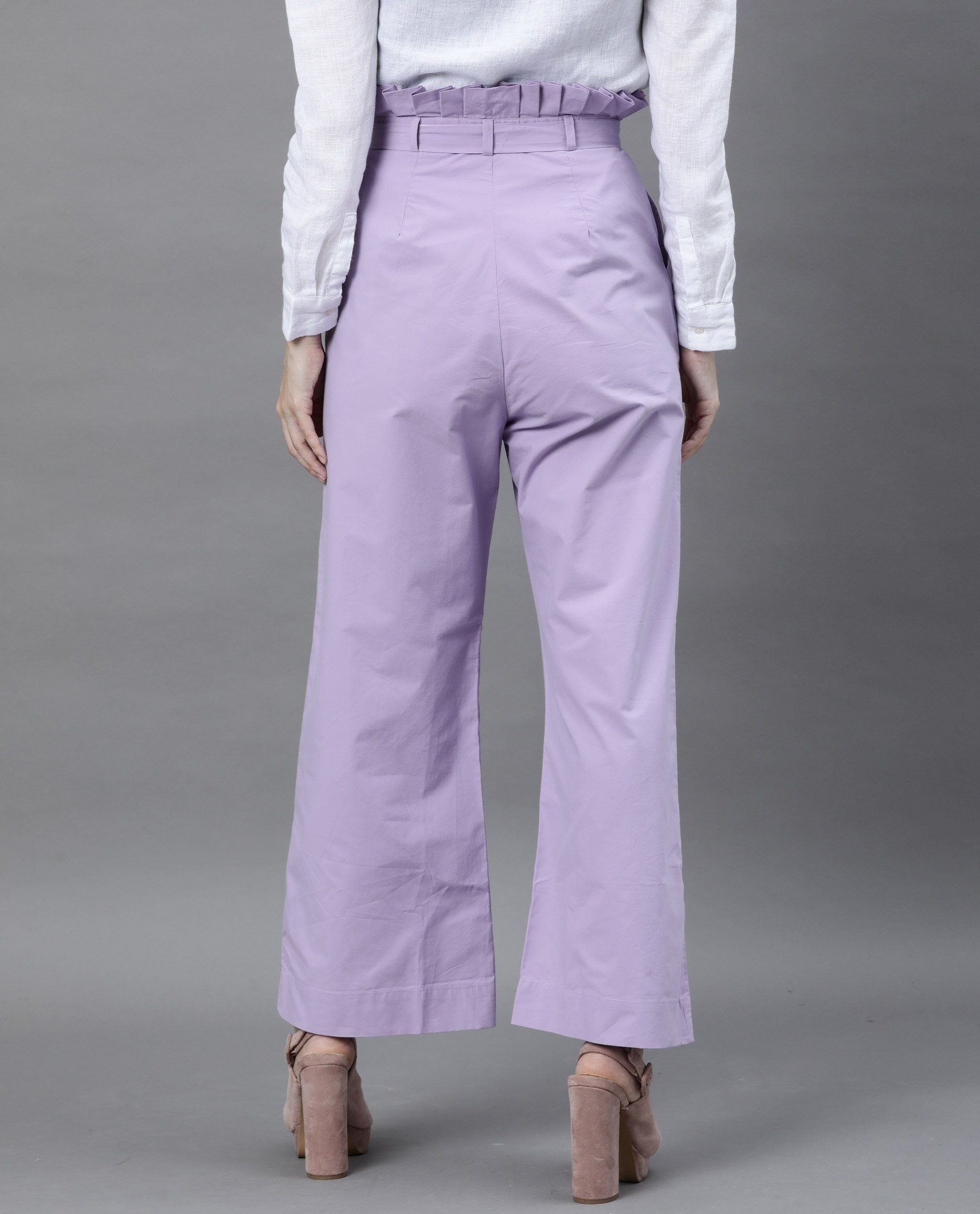 Rareism Women Scalap Purple Trousers Solid