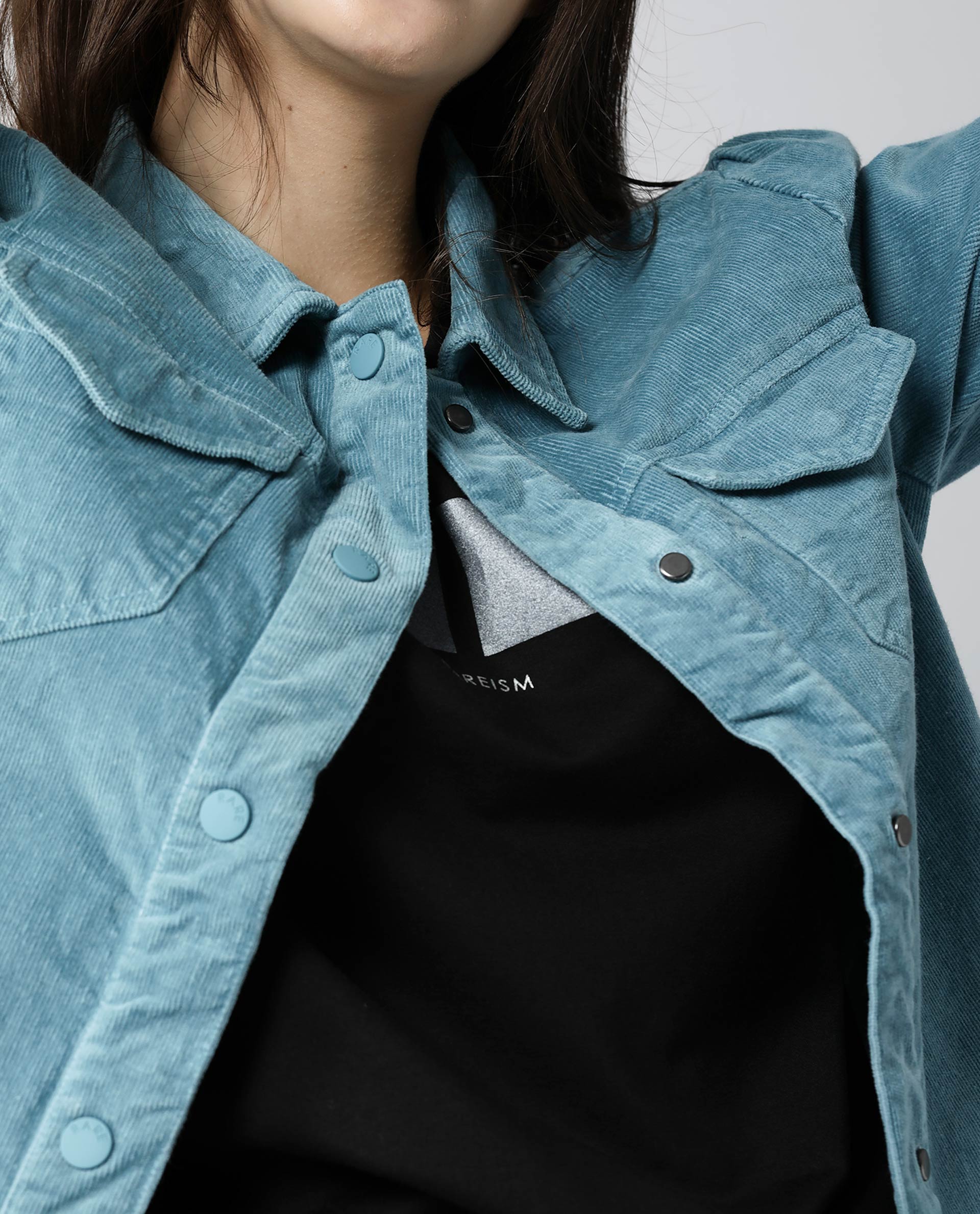 Rareism Women Delux Turq Jacket Full Sleeves Solid