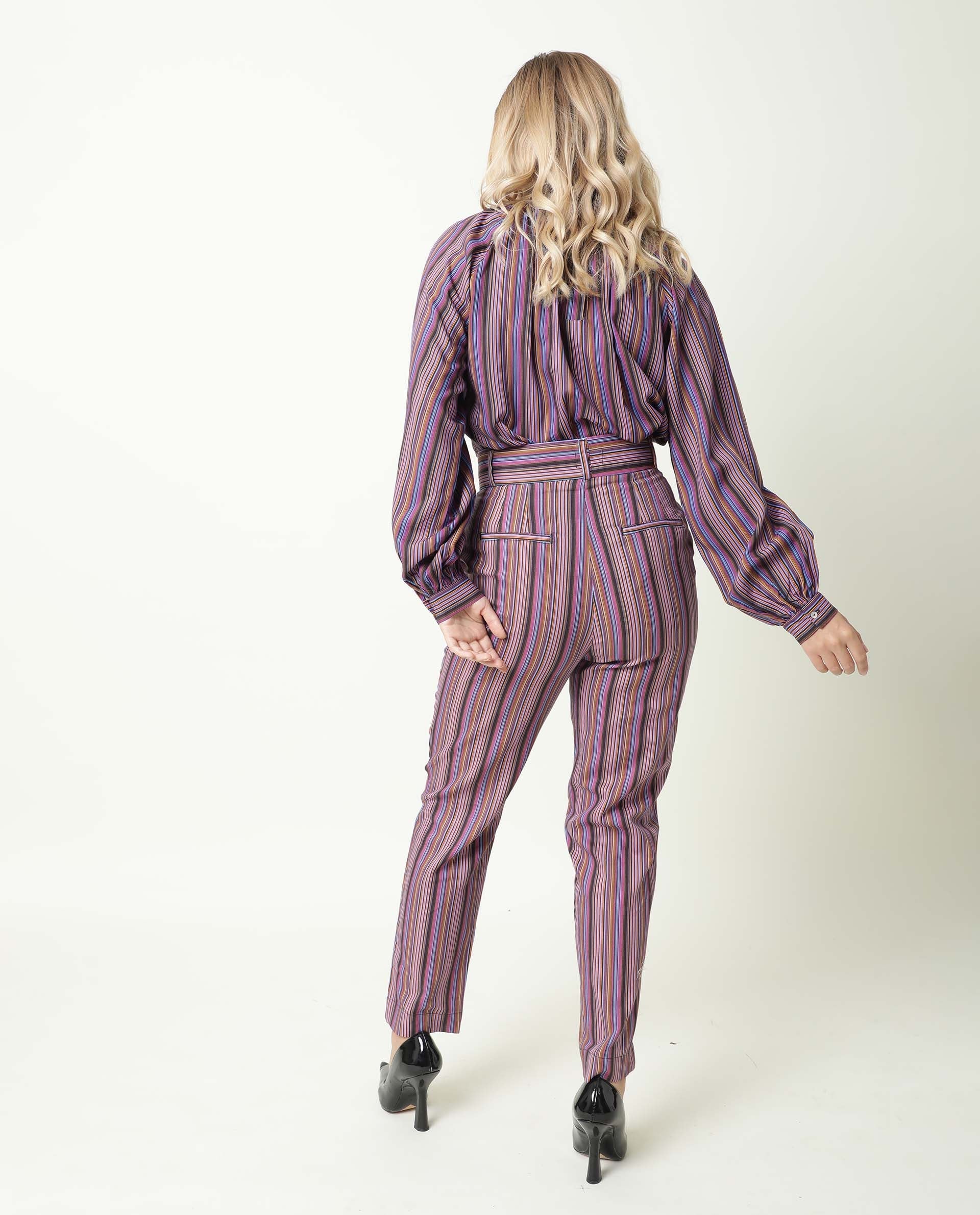 Rareism Womens Apple Multi Trouser Cotton Fabric Regular Fit Zipper Closure High Rise Waist Rise Ankle Length