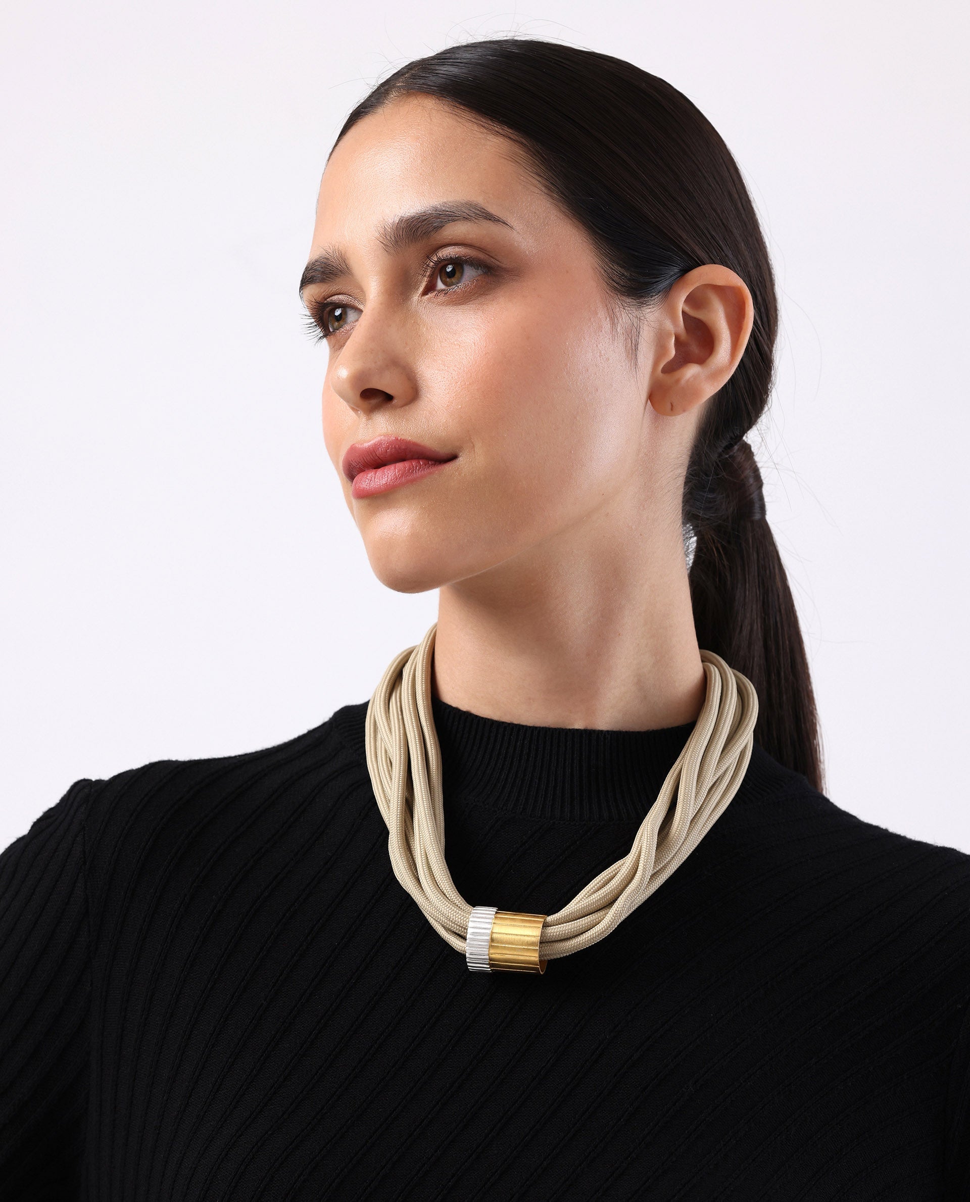 Rareism Women Impression Biege Necklace