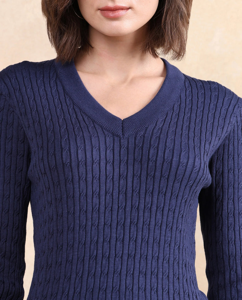 Rareism Women Izmit Navy Plain Top